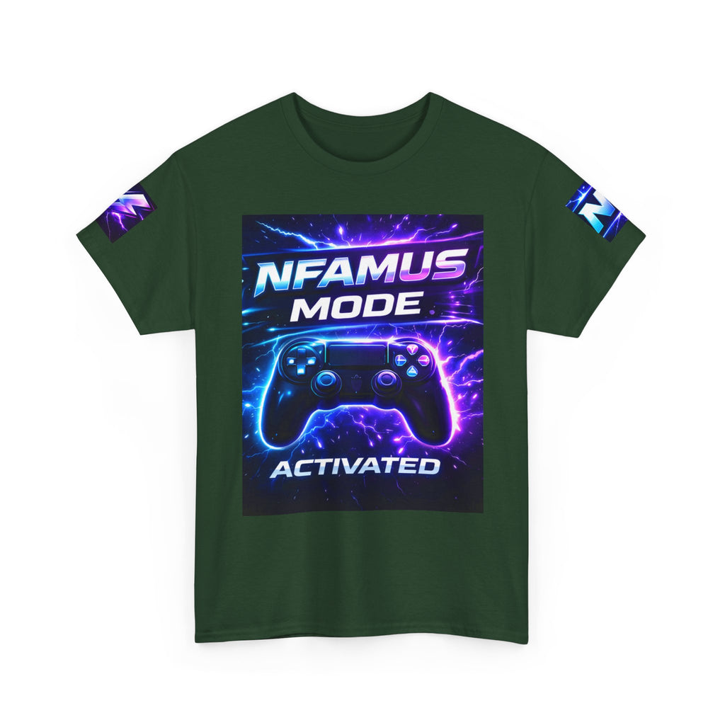 Gaming Tee — "Nfamus Mode Activated" Neon Controller Shirt