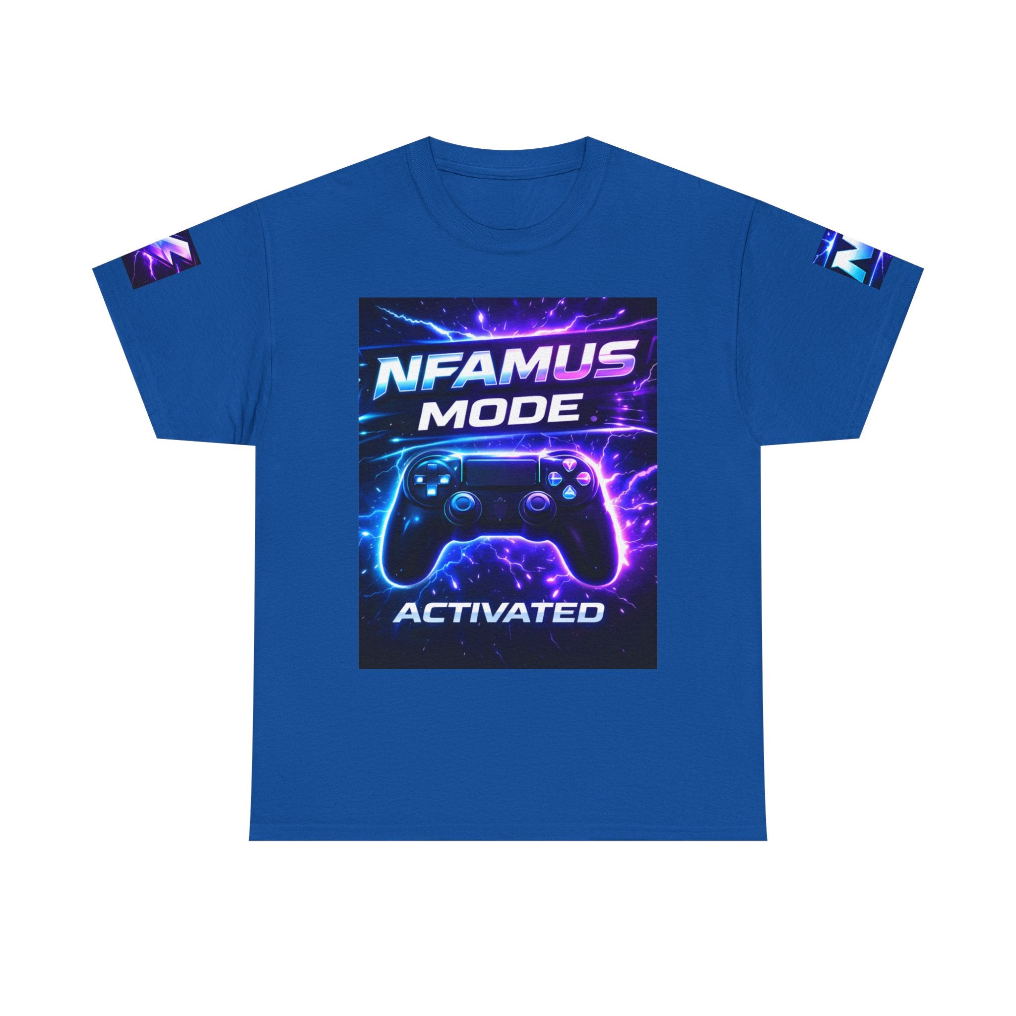 Gaming Tee — "Nfamus Mode Activated" Neon Controller Shirt