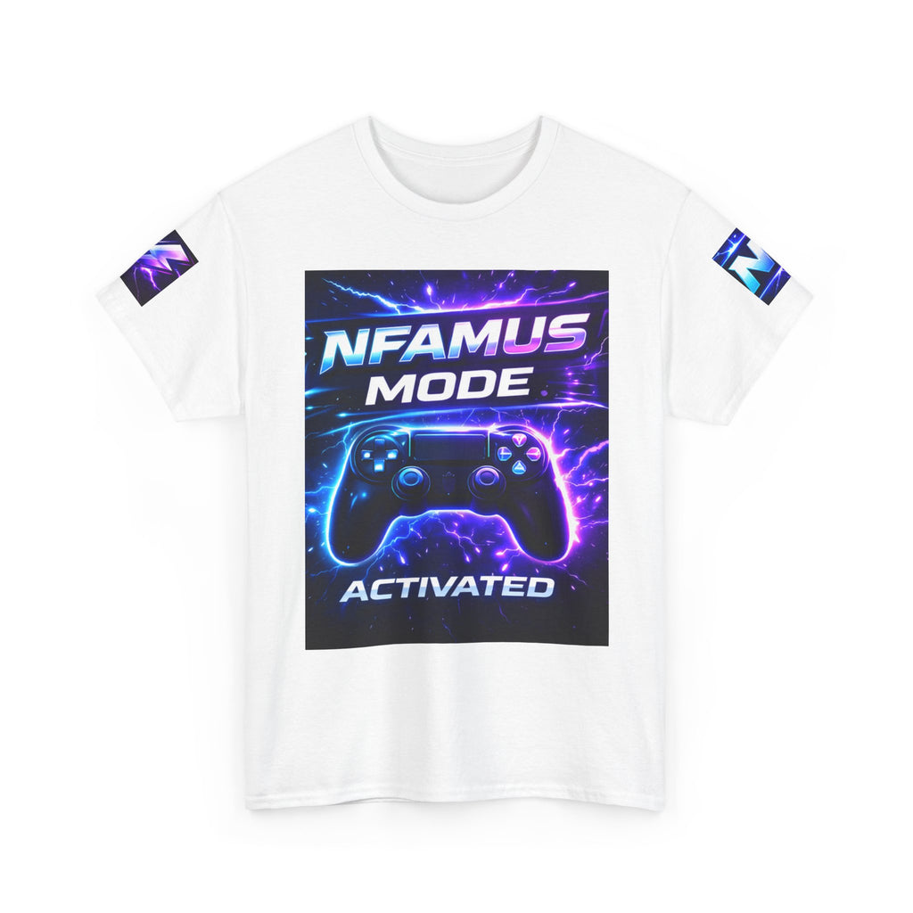 Gaming Tee — "Nfamus Mode Activated" Neon Controller Shirt