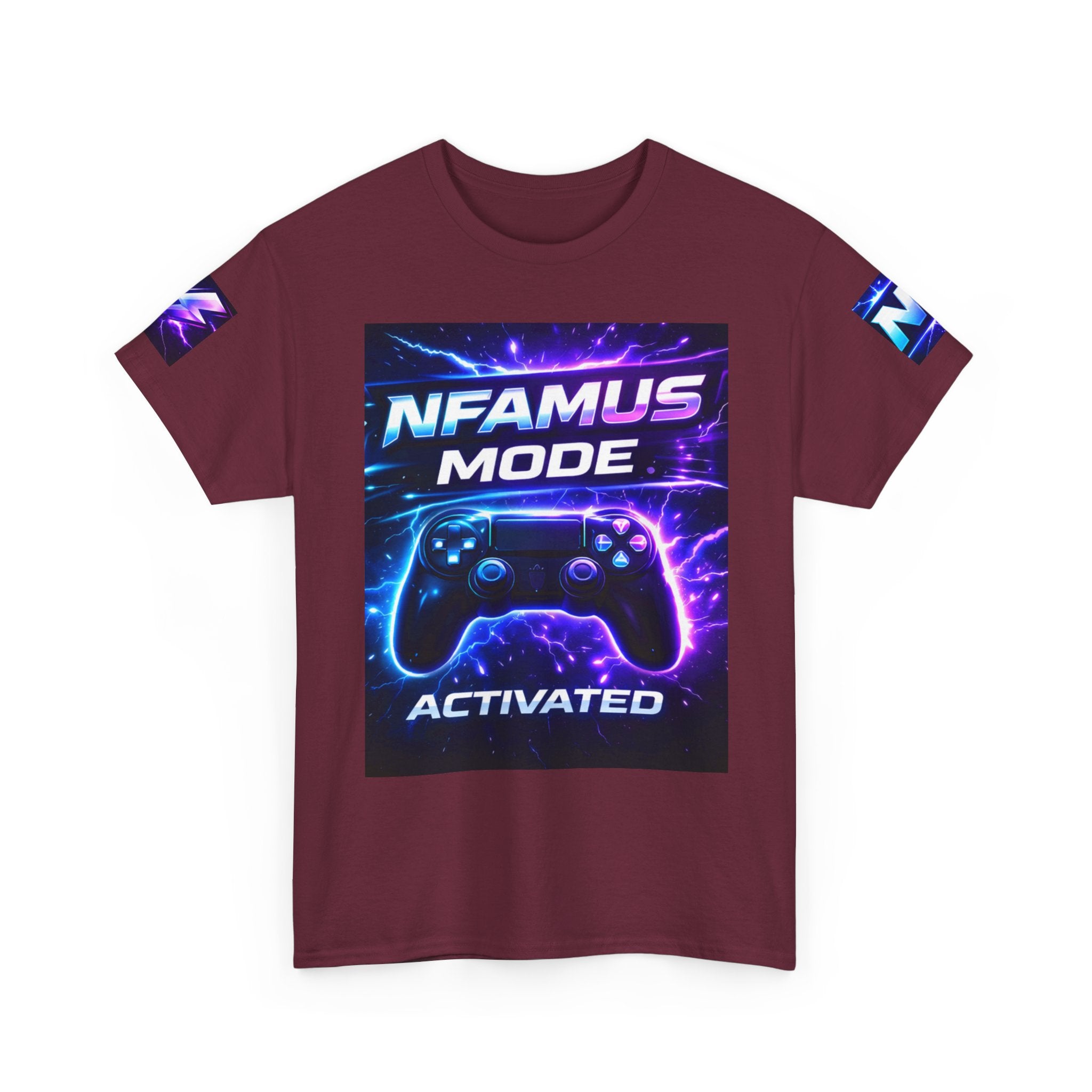Gaming Tee — "Nfamus Mode Activated" Neon Controller Shirt