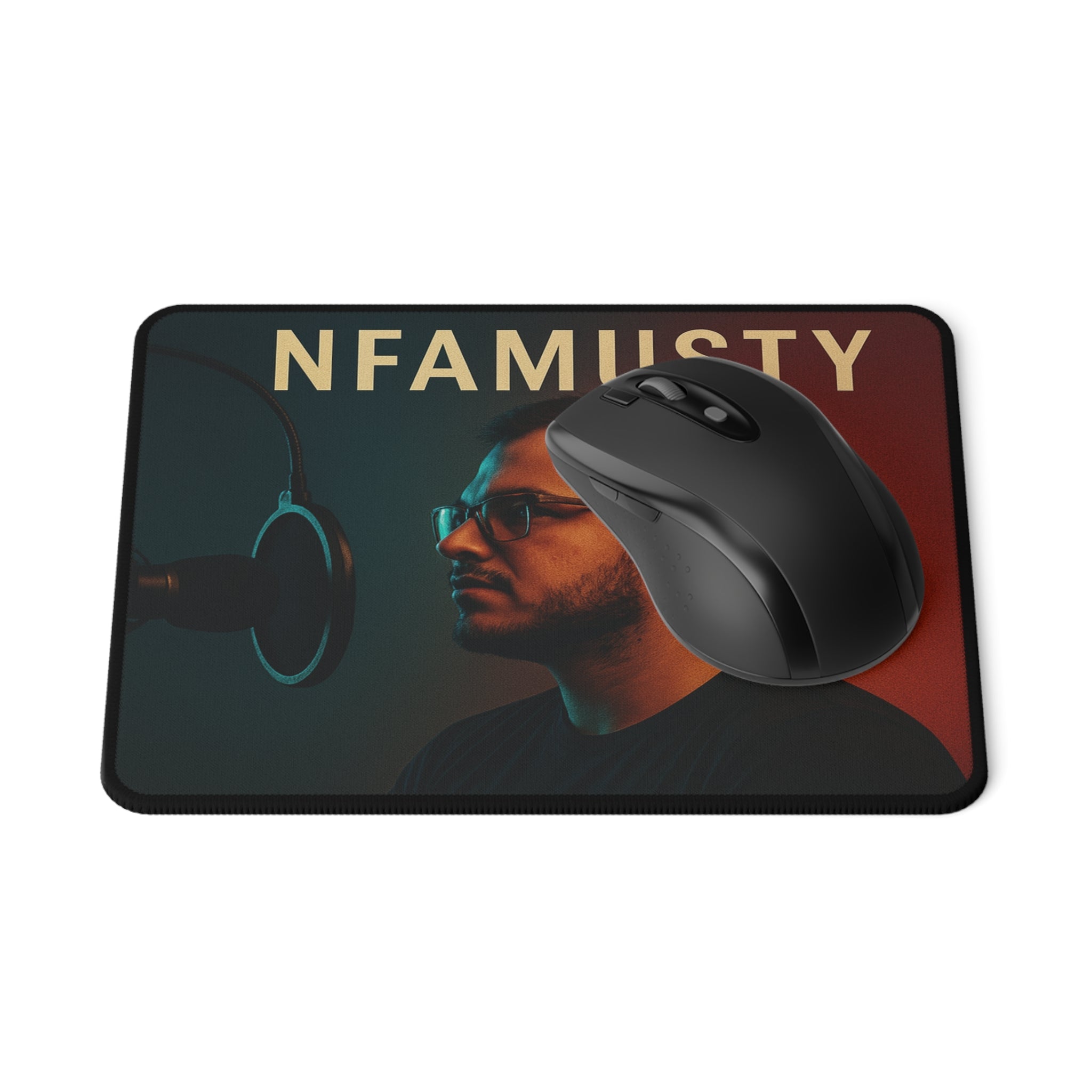 Gaming Mouse Pad — 'NFAMUSTY' Streamer Portrait Non‑Slip Desk Mat