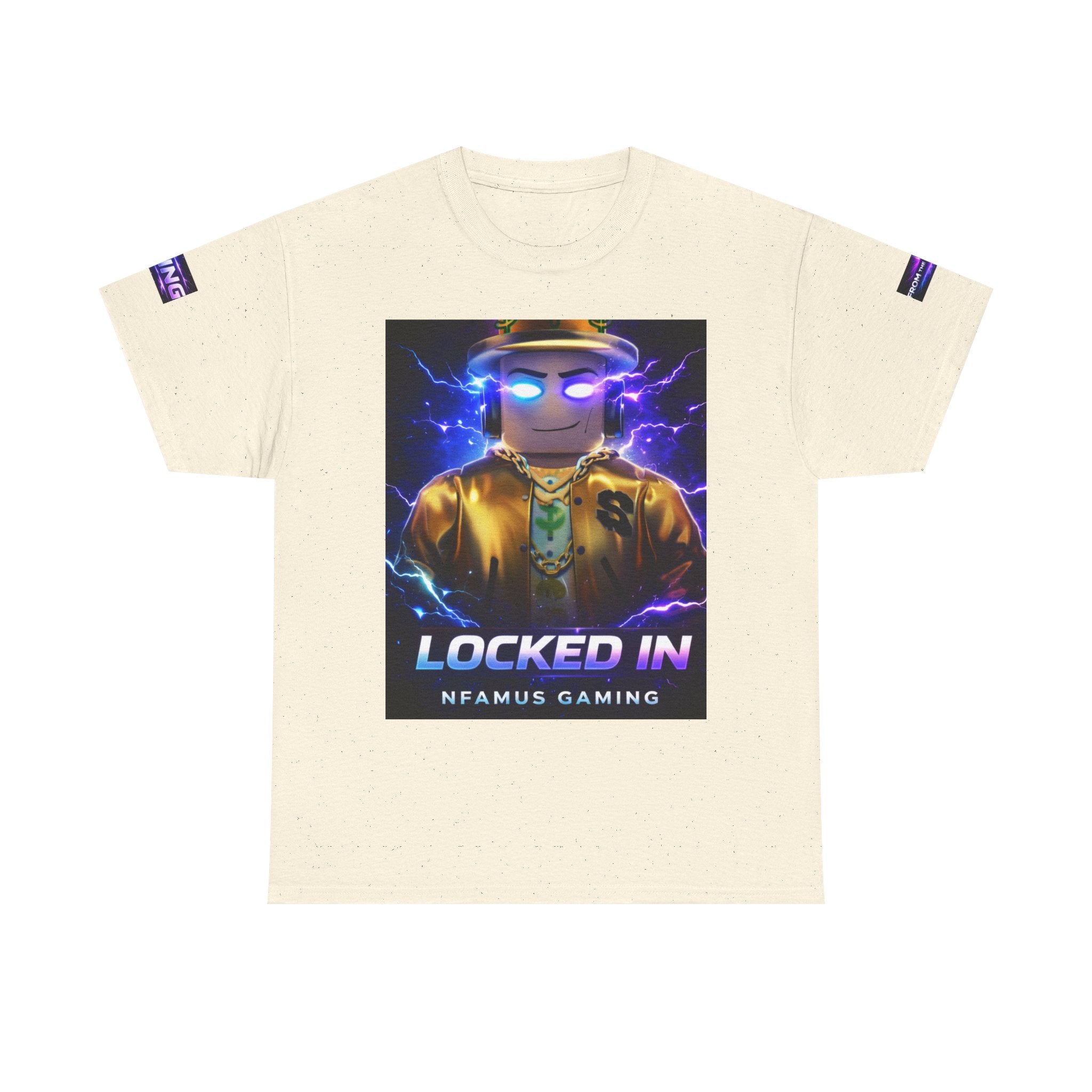 Gaming T-Shirt — "Locked In" NFAMUS Gaming Tee with Neon Game Zone Design