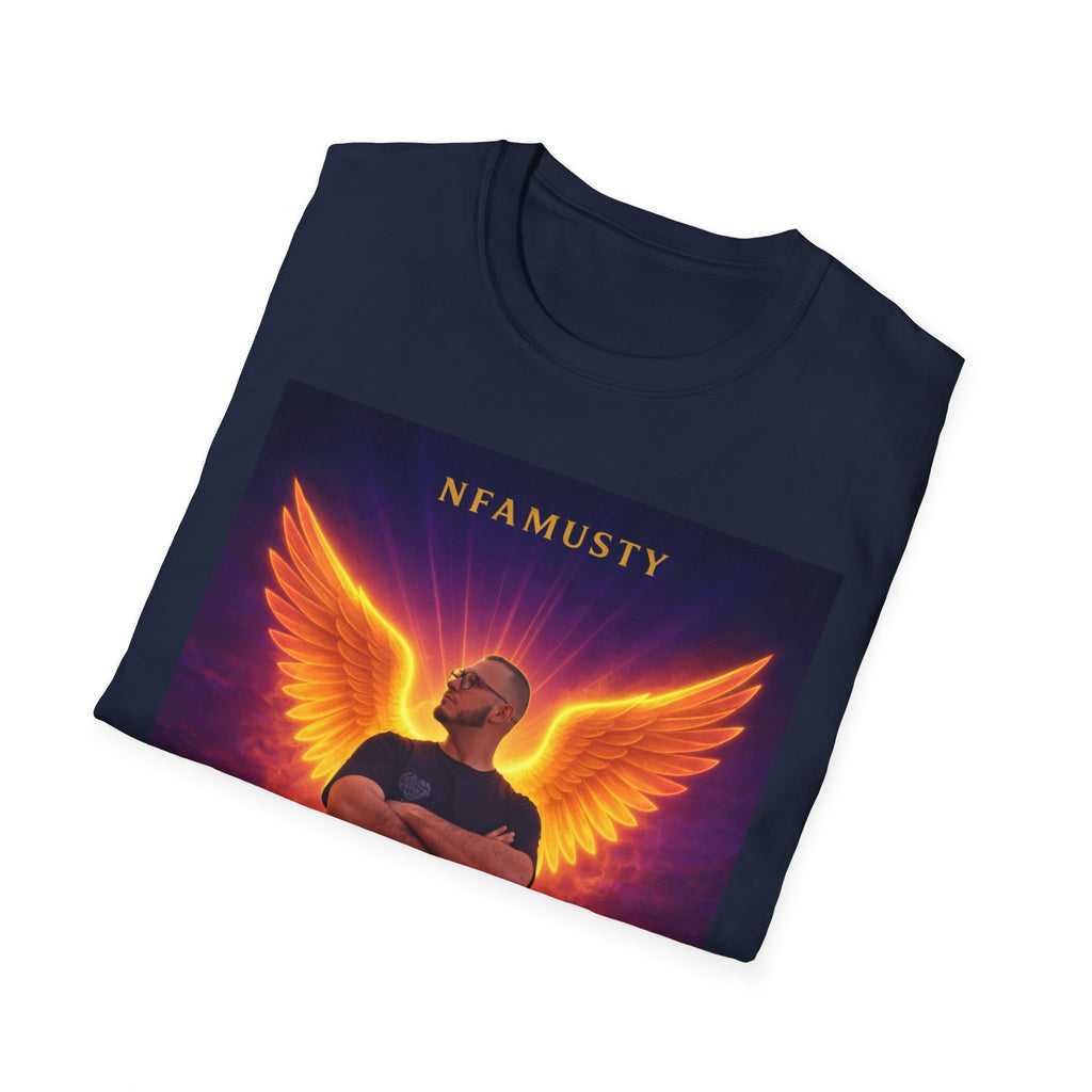 New Dawn Rising High T‑Shirt — NFAMUSTY Angel Wings Album Art Tee