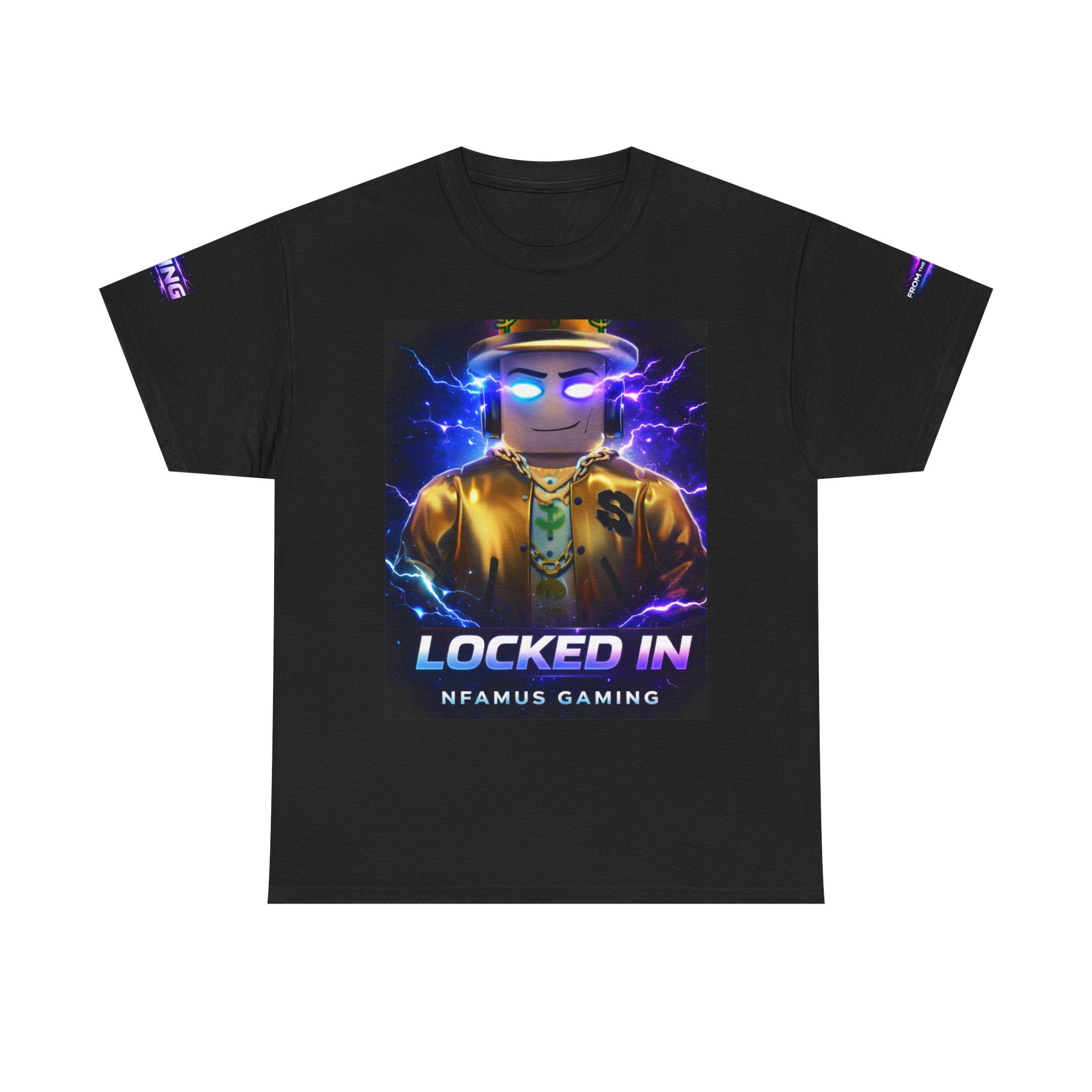 Gaming T-Shirt — "Locked In" NFAMUS Gaming Tee with Neon Game Zone Design