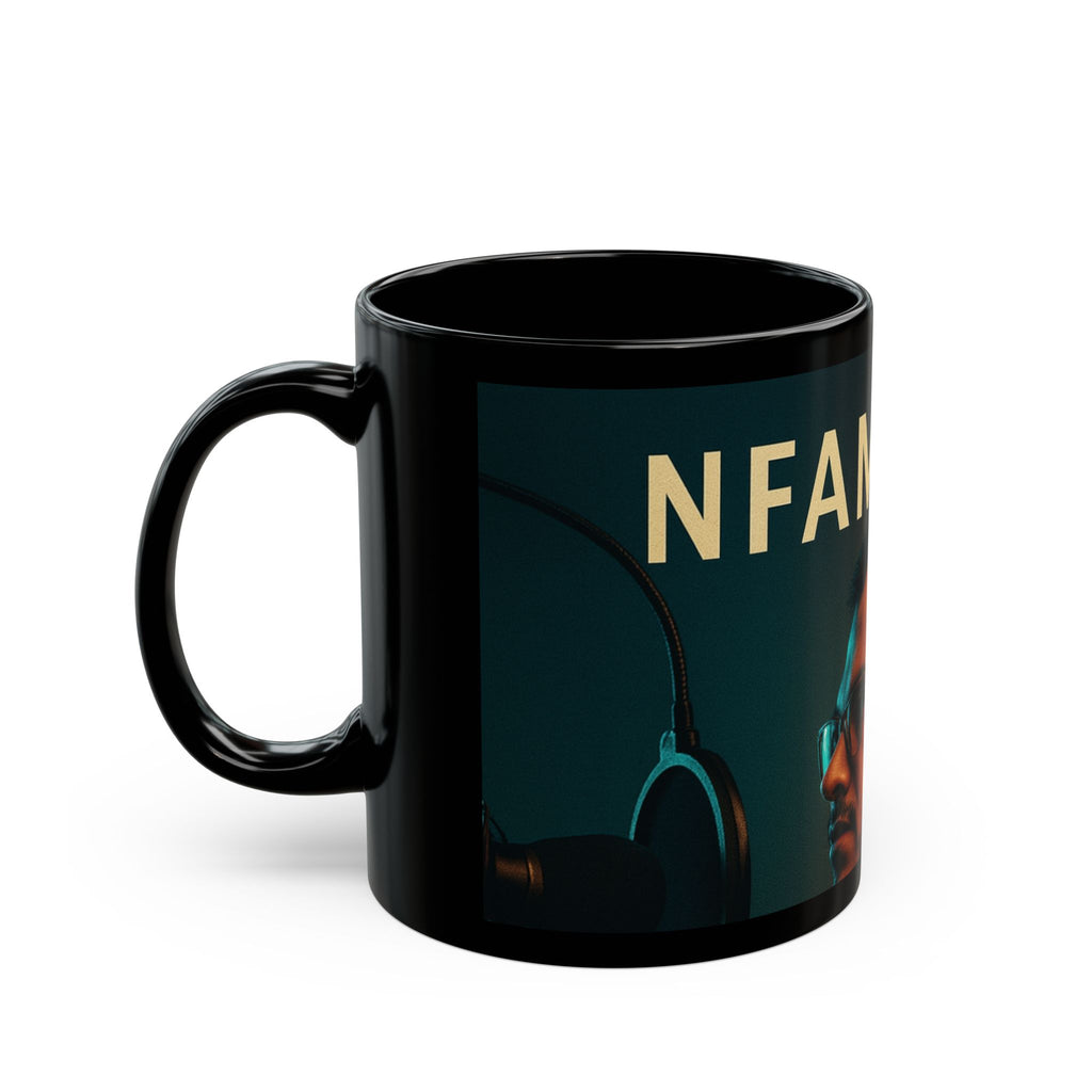 Black Photo Portrait Mug — "IFAMUSTY" Graphic Coffee Cup (11oz & 15oz)