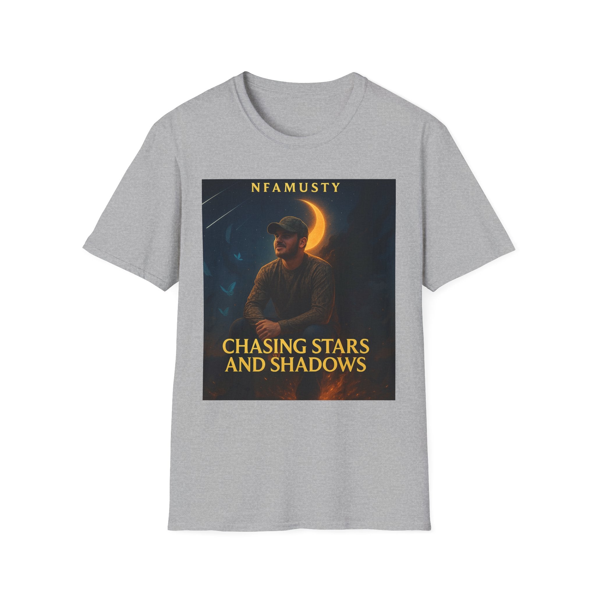 Chasing Stars and Shadows T-Shirt — Neamusty Music Cosmic Album Tee
