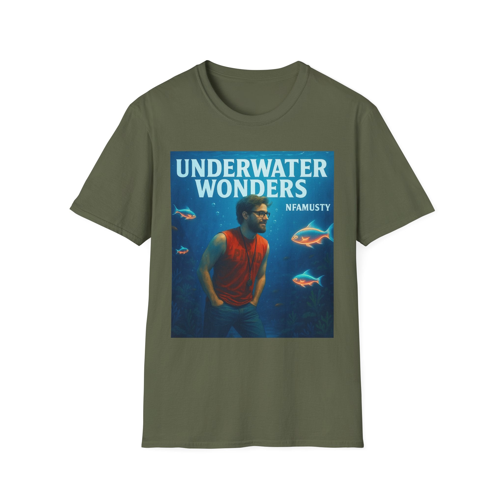 Underwater Wonders T-Shirt — 'NFAMUSTY' Retro Ocean Graphic Tee