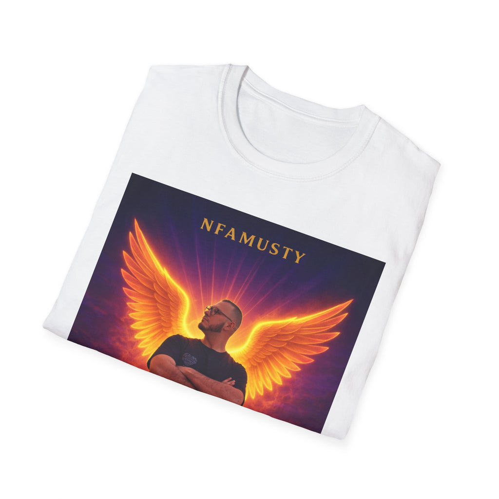 New Dawn Rising High T‑Shirt — NFAMUSTY Angel Wings Album Art Tee