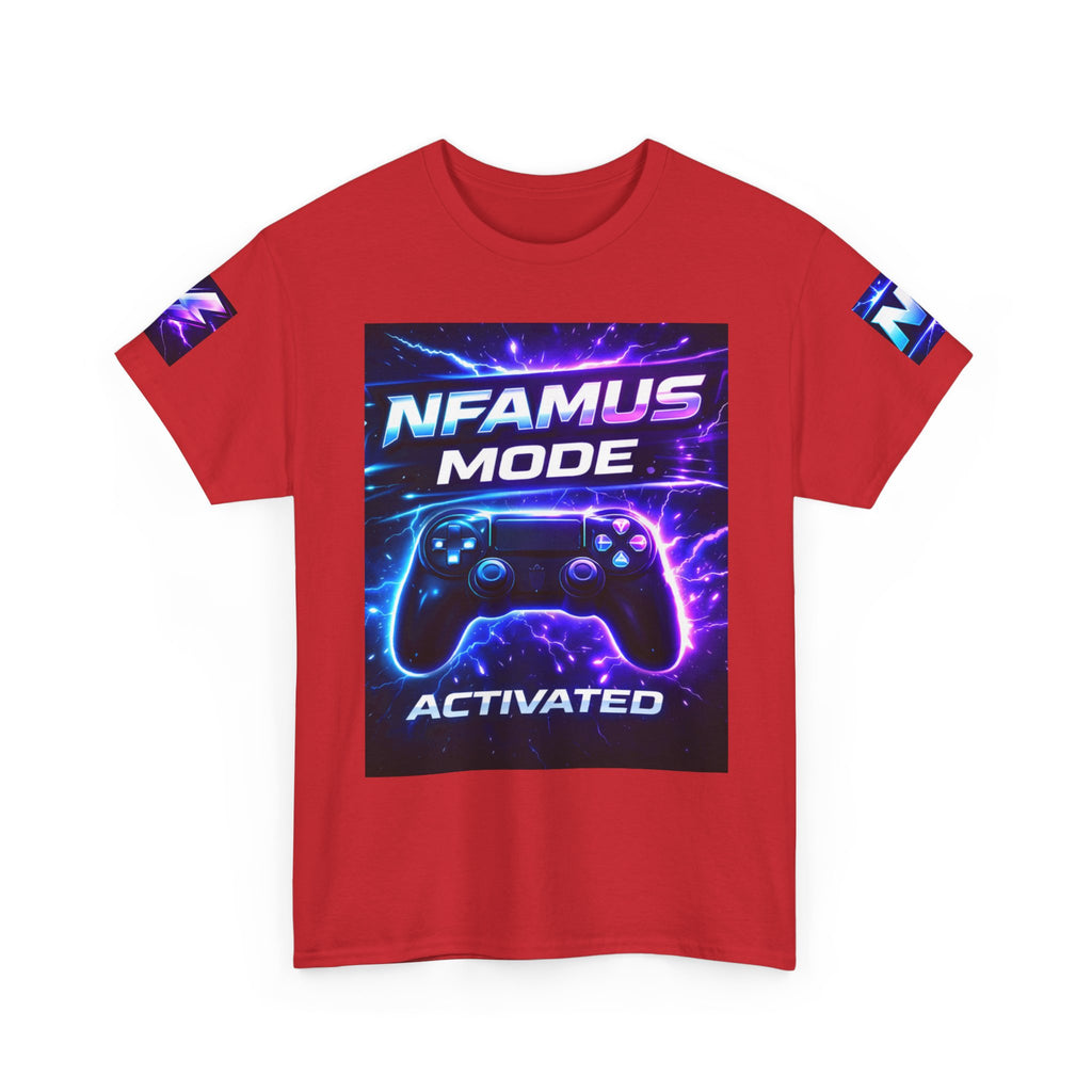 Gaming Tee — "Nfamus Mode Activated" Neon Controller Shirt