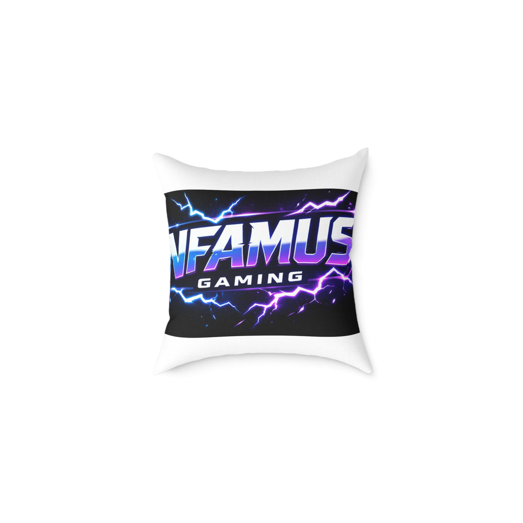 Gaming Pillow — 'Infamous Gaming' Neon Controller Throw Pillow