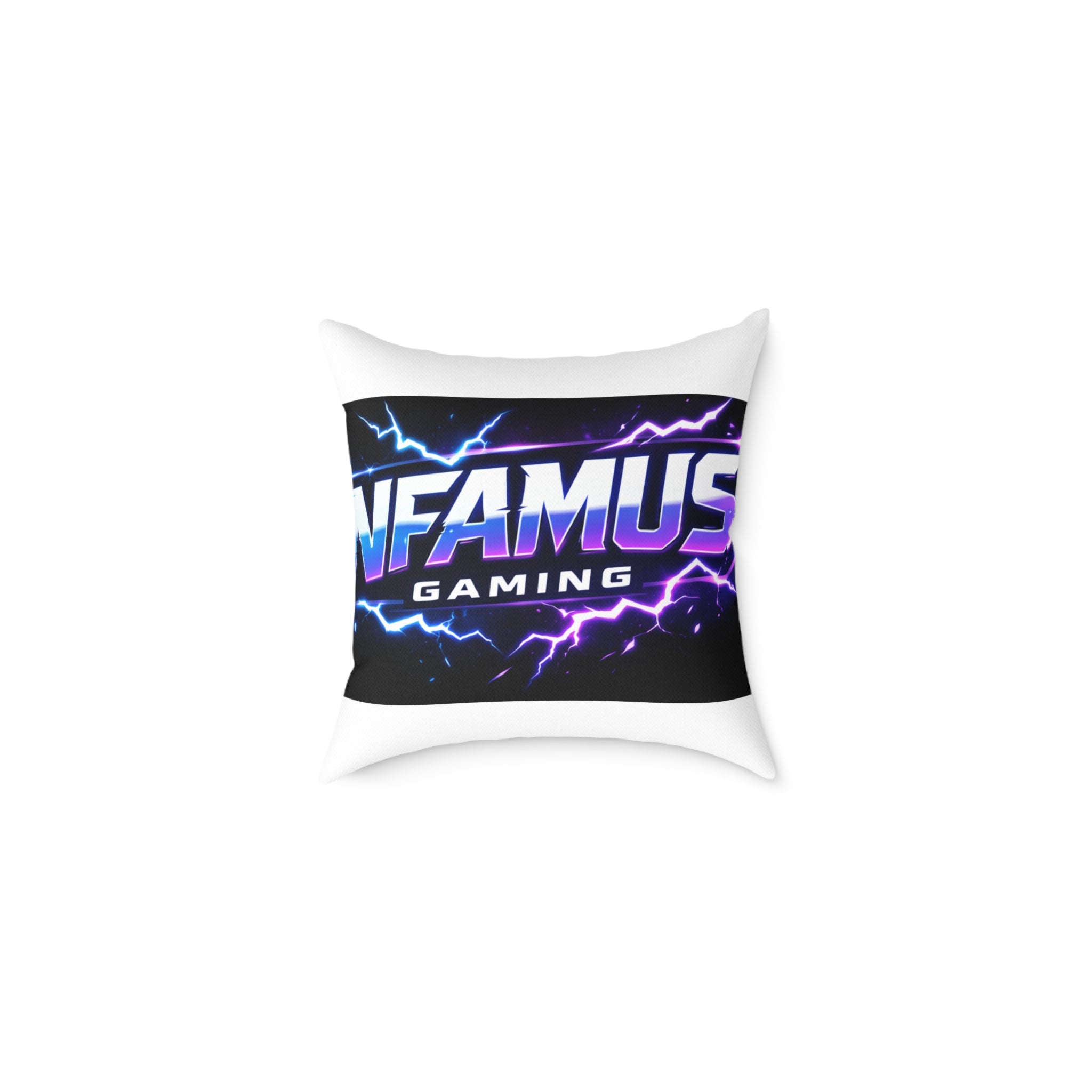 Gaming Pillow — 'Infamous Gaming' Neon Controller Throw Pillow