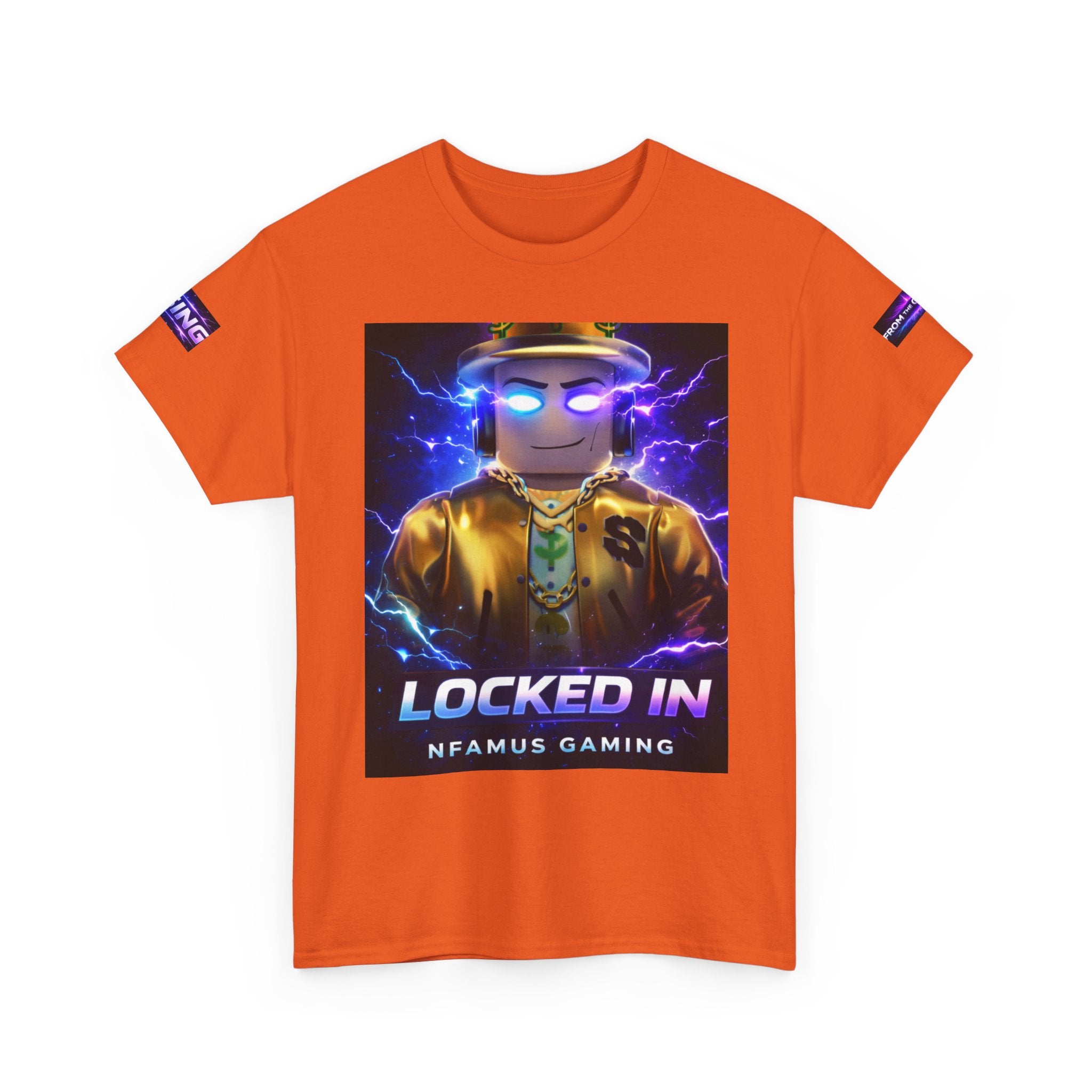 Gaming T-Shirt — "Locked In" NFAMUS Gaming Tee with Neon Game Zone Design