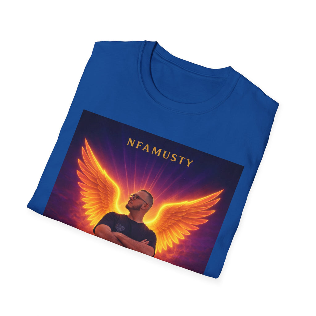 New Dawn Rising High T‑Shirt — NFAMUSTY Angel Wings Album Art Tee