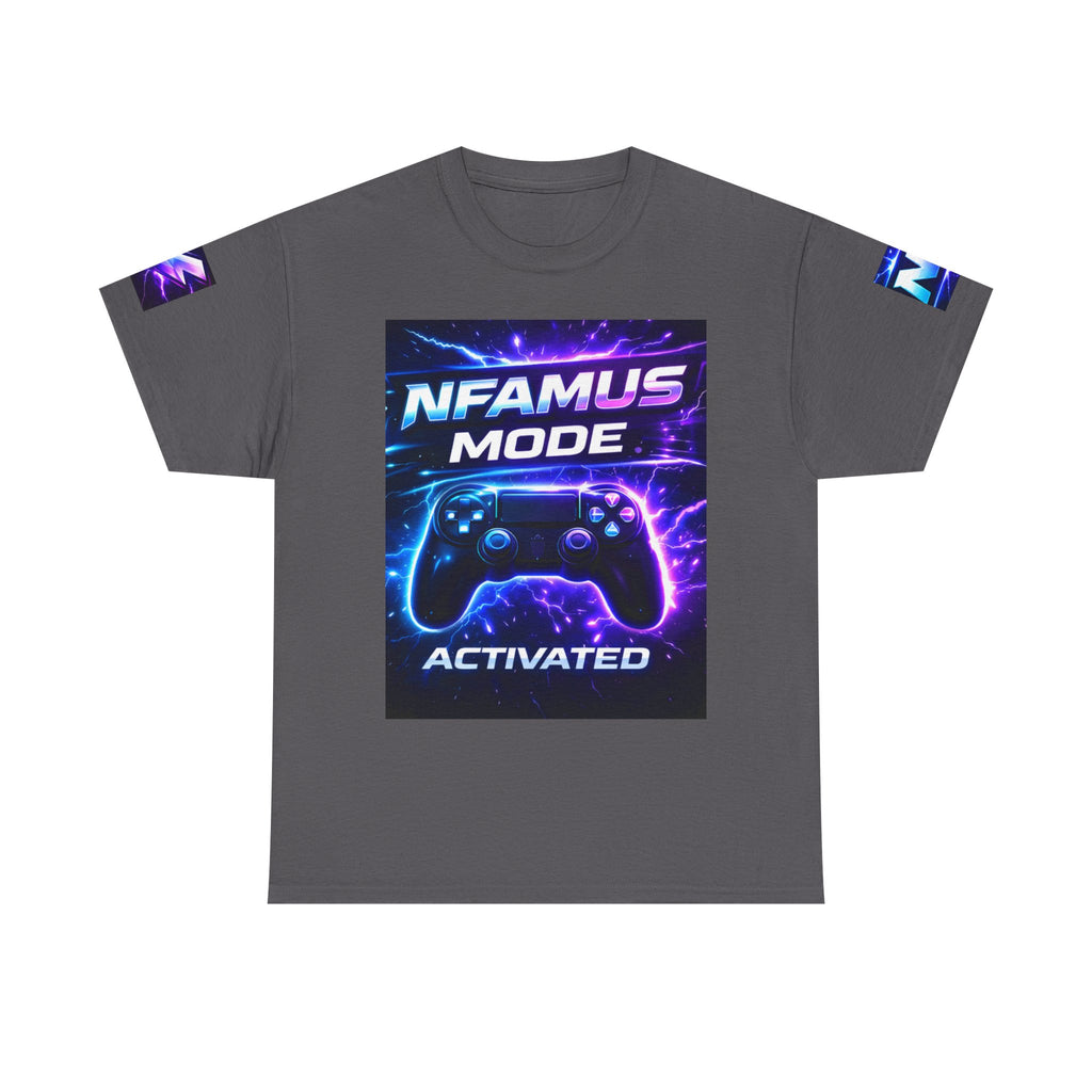 Gaming Tee — "Nfamus Mode Activated" Neon Controller Shirt