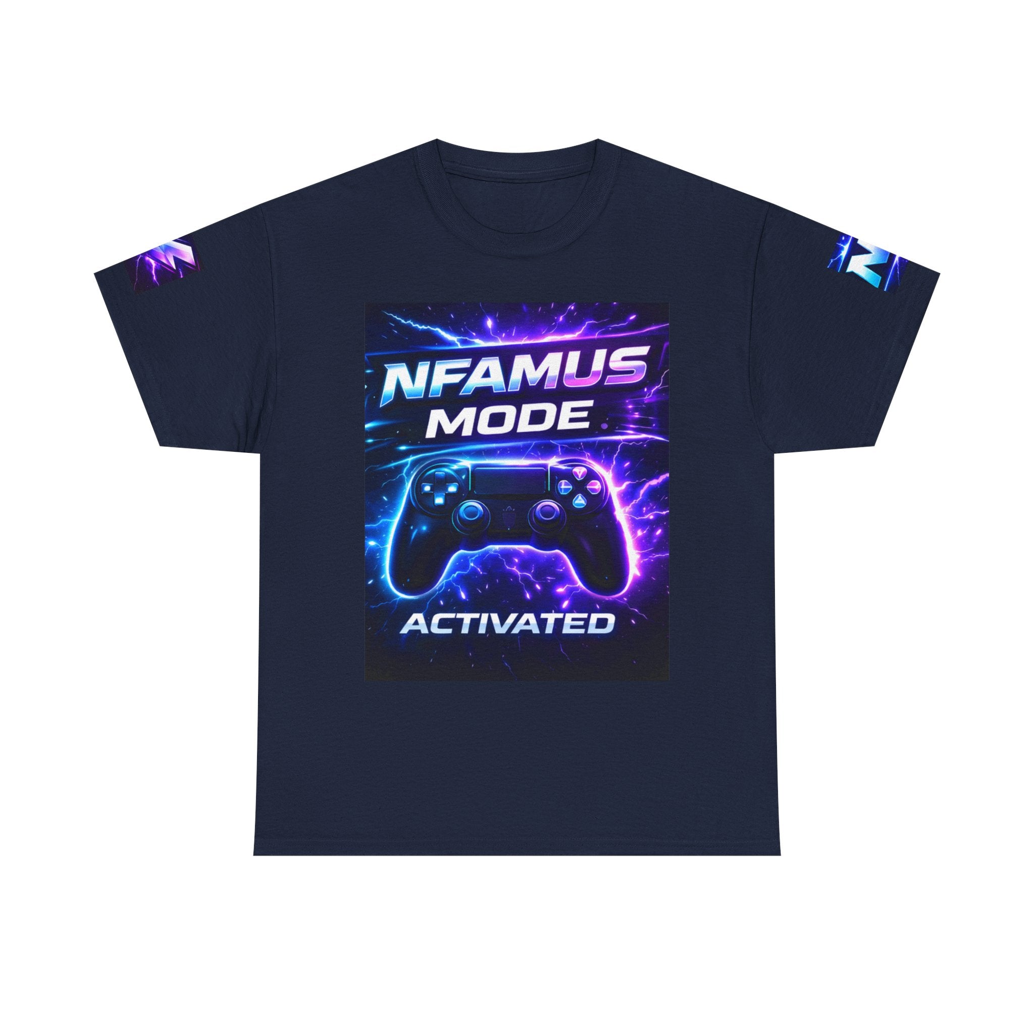 Gaming Tee — "Nfamus Mode Activated" Neon Controller Shirt