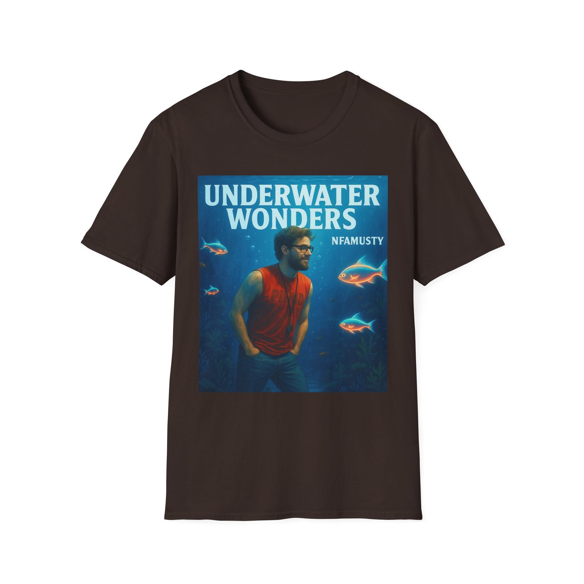 Underwater Wonders T-Shirt — 'NFAMUSTY' Retro Ocean Graphic Tee