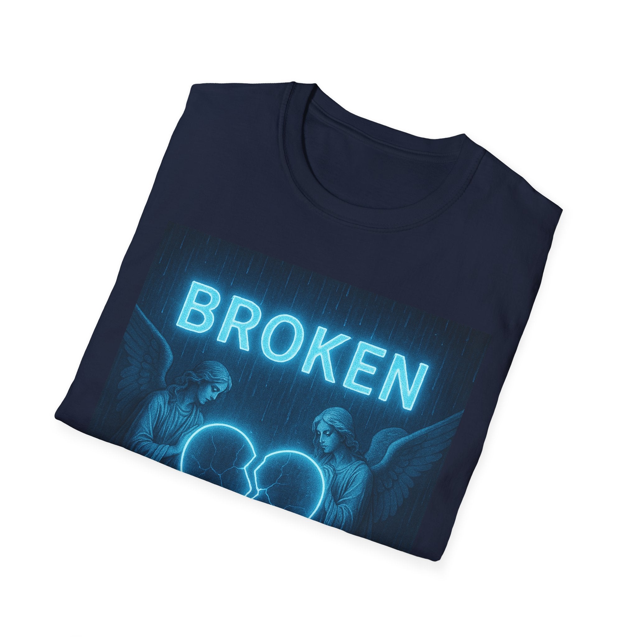 Broken Heart Music Tee — NFAMUSTY Neon Graphic T-Shirt
