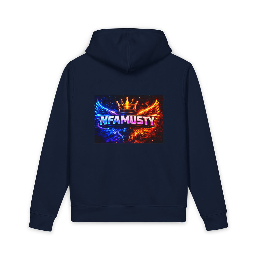 Streamer Logo Hoodie — 'NFAMUSTY' Fire & Ice Portrait Pullover