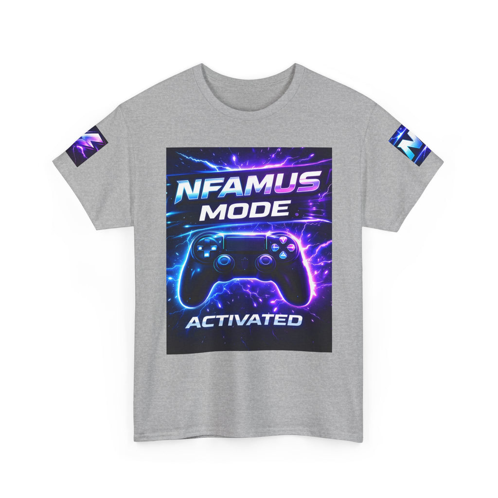Gaming Tee — "Nfamus Mode Activated" Neon Controller Shirt
