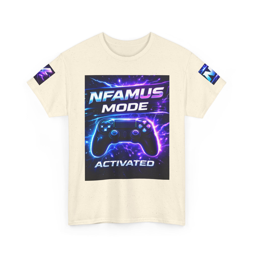 Gaming Tee — "Nfamus Mode Activated" Neon Controller Shirt