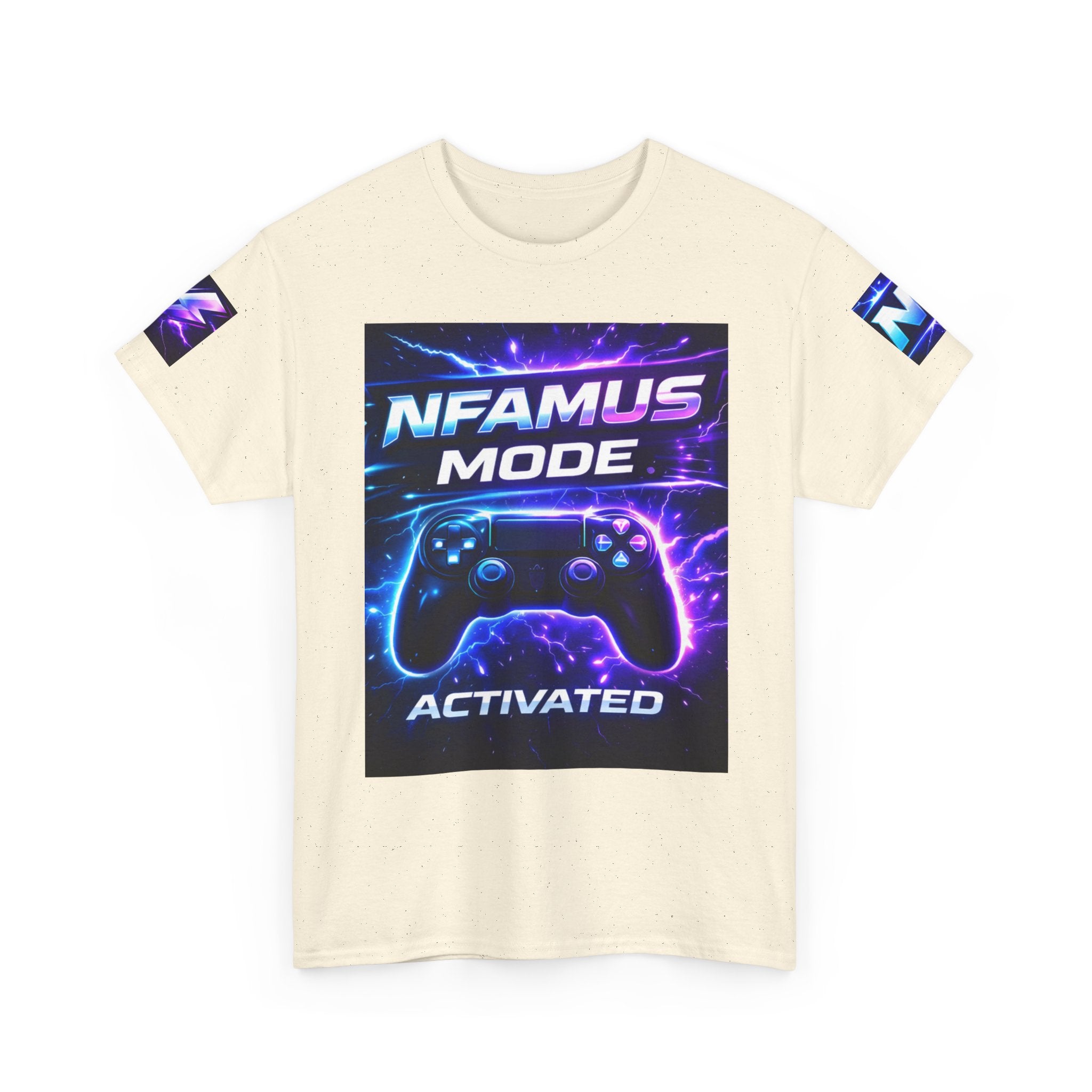 Gaming Tee — "Nfamus Mode Activated" Neon Controller Shirt