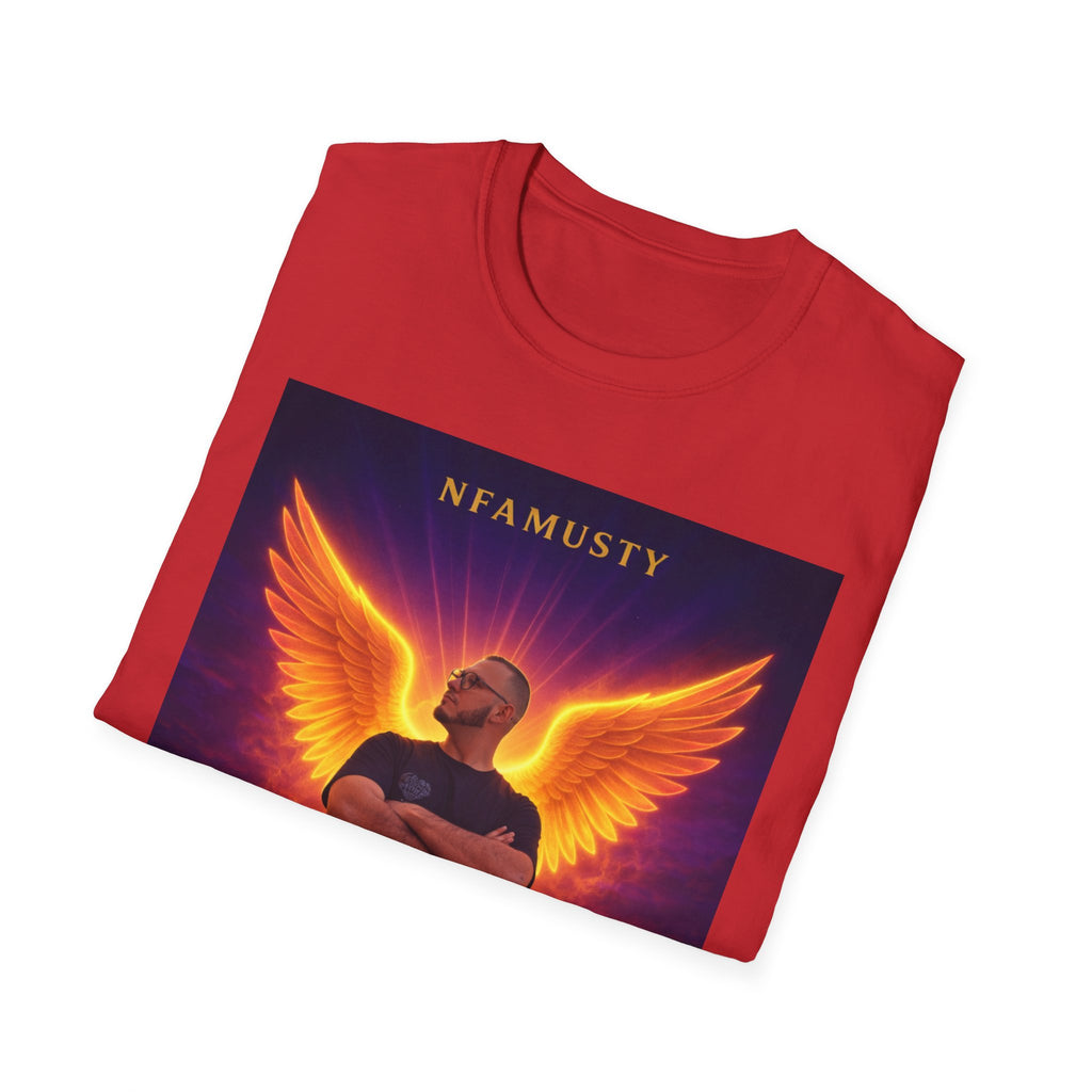 New Dawn Rising High T‑Shirt — NFAMUSTY Angel Wings Album Art Tee