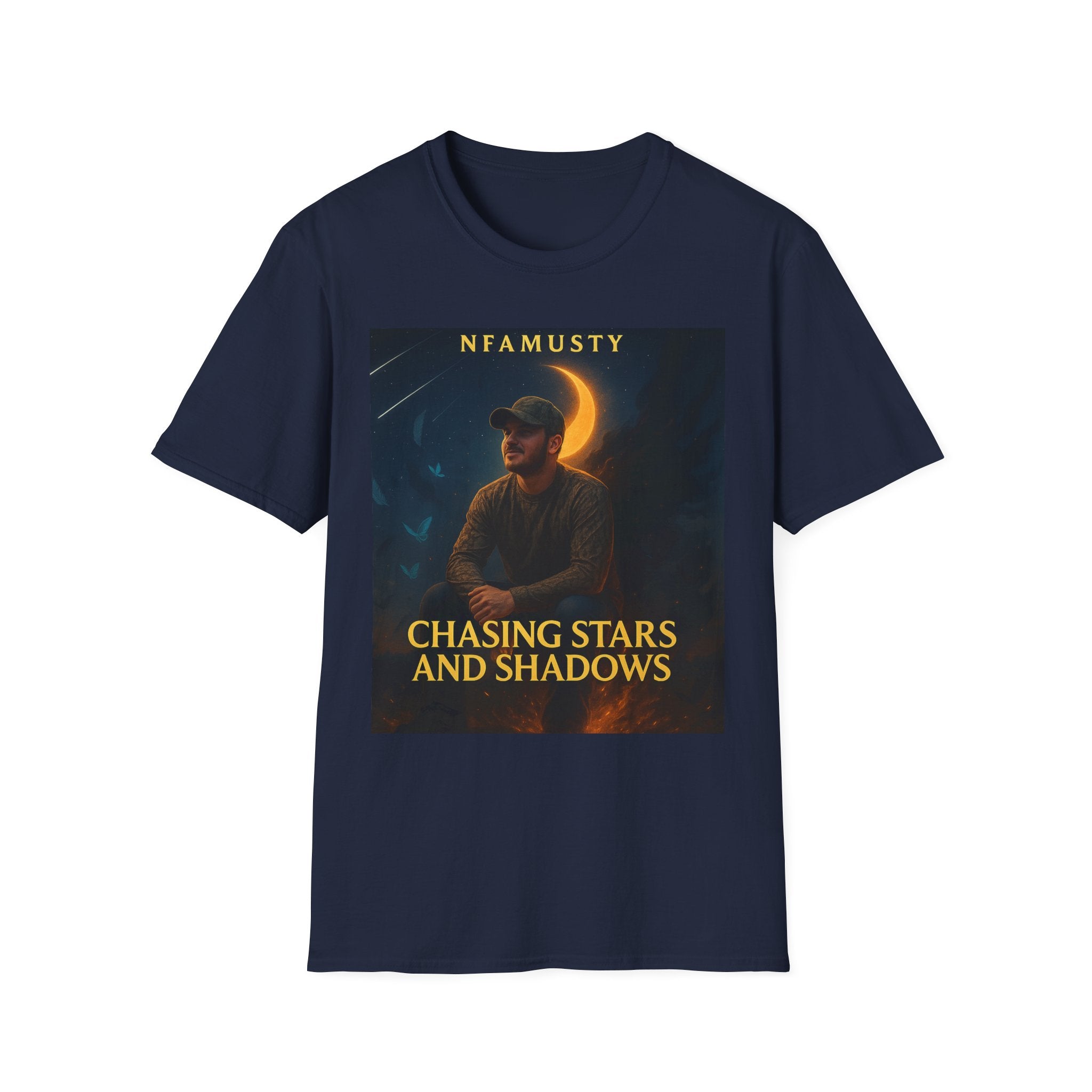 Chasing Stars and Shadows T-Shirt — Neamusty Music Cosmic Album Tee