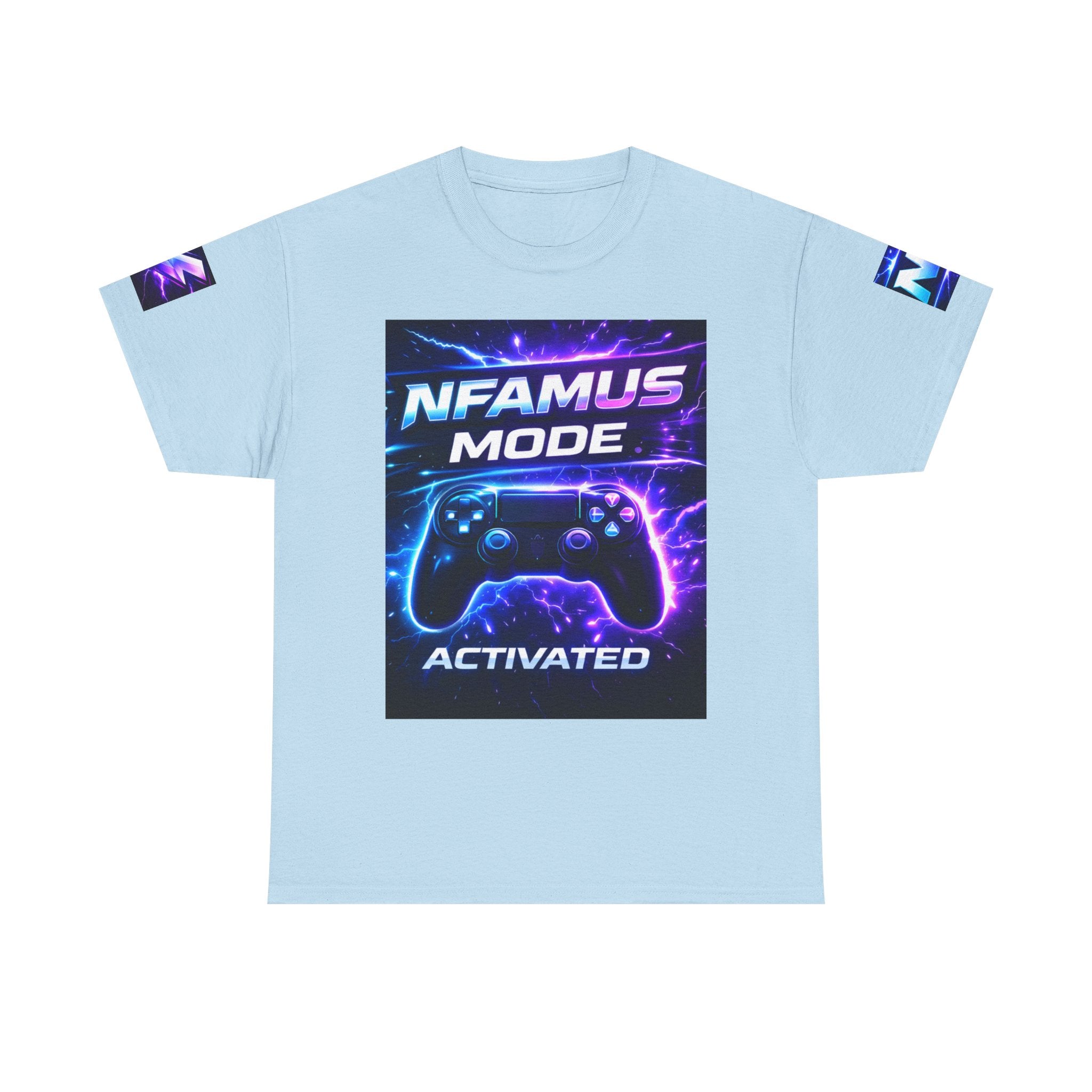 Gaming Tee — "Nfamus Mode Activated" Neon Controller Shirt