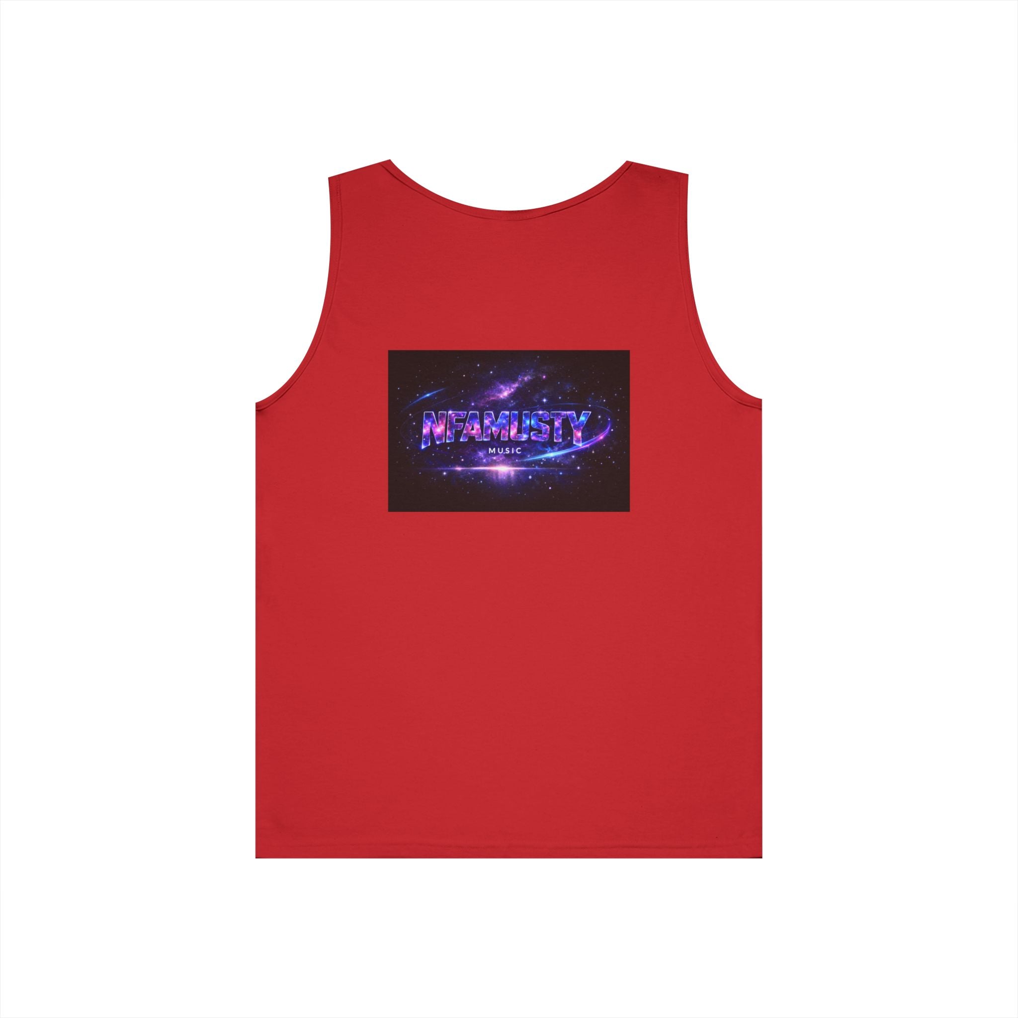 NFAMUSTY Music Tank Top — Retro Rap Artist Portrait & Cosmic Logo Graphic
