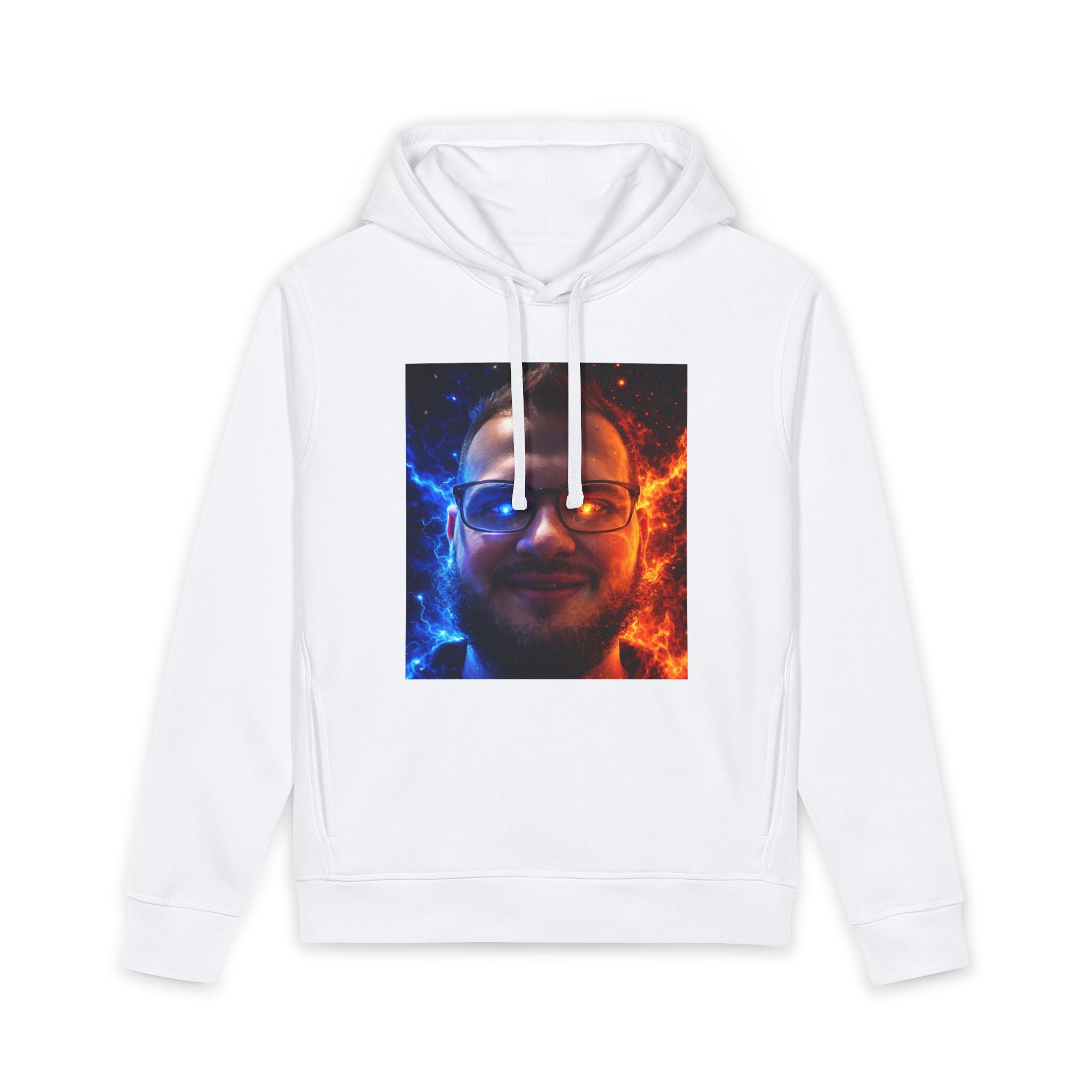 Streamer Logo Hoodie — 'NFAMUSTY' Fire & Ice Portrait Pullover