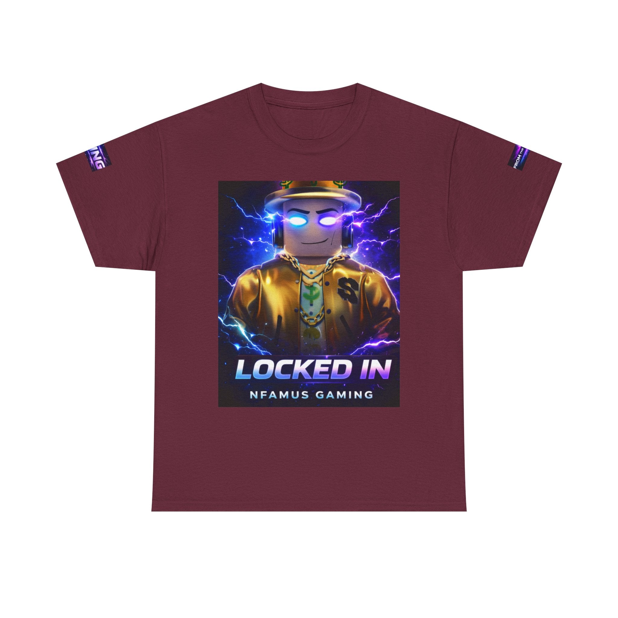 Gaming T-Shirt — "Locked In" NFAMUS Gaming Tee with Neon Game Zone Design