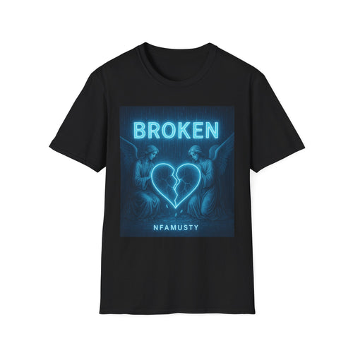Broken Heart Music Tee — NFAMUSTY Neon Graphic T-Shirt