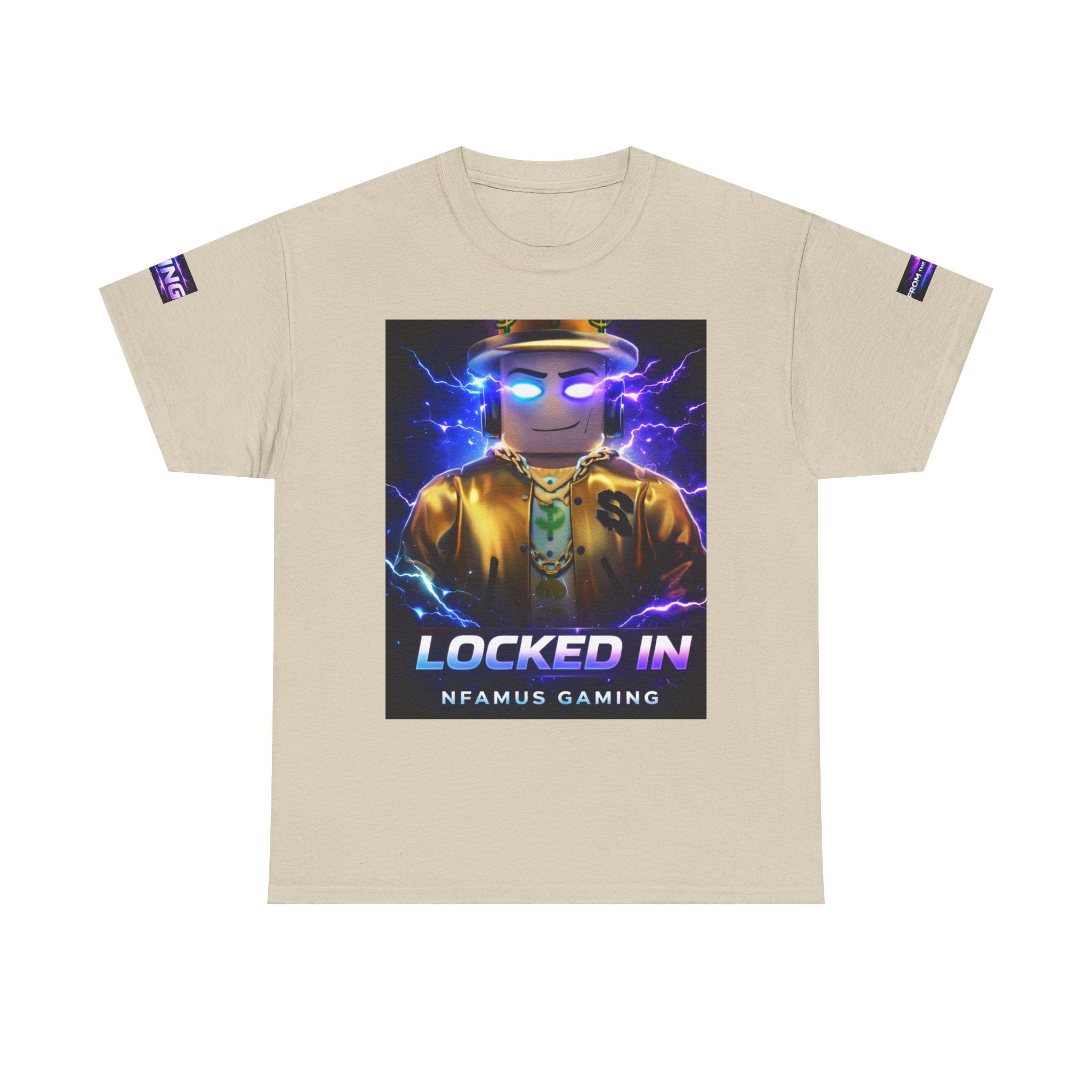 Gaming T-Shirt — "Locked In" NFAMUS Gaming Tee with Neon Game Zone Design