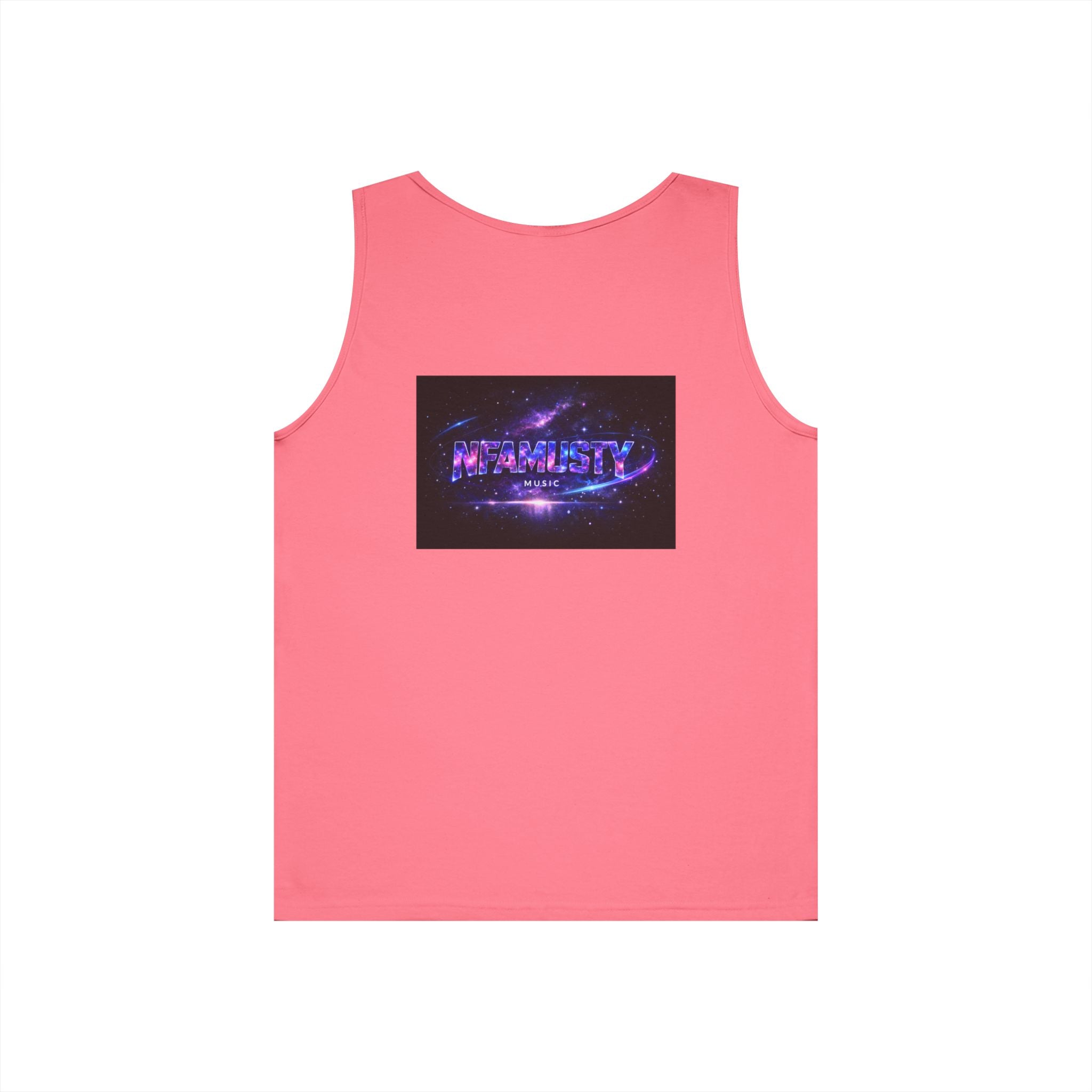 NFAMUSTY Music Tank Top — Retro Rap Artist Portrait & Cosmic Logo Graphic