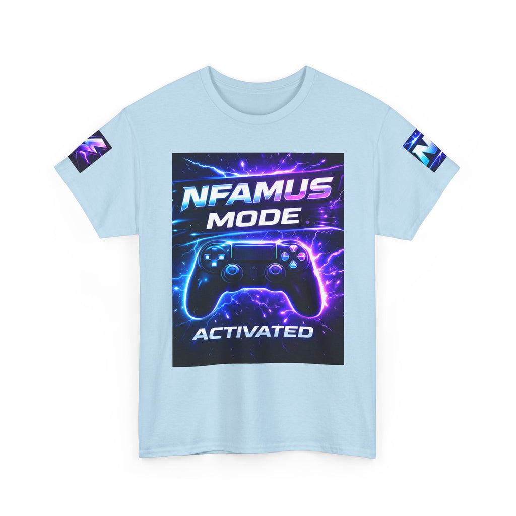 Gaming Tee — "Nfamus Mode Activated" Neon Controller Shirt