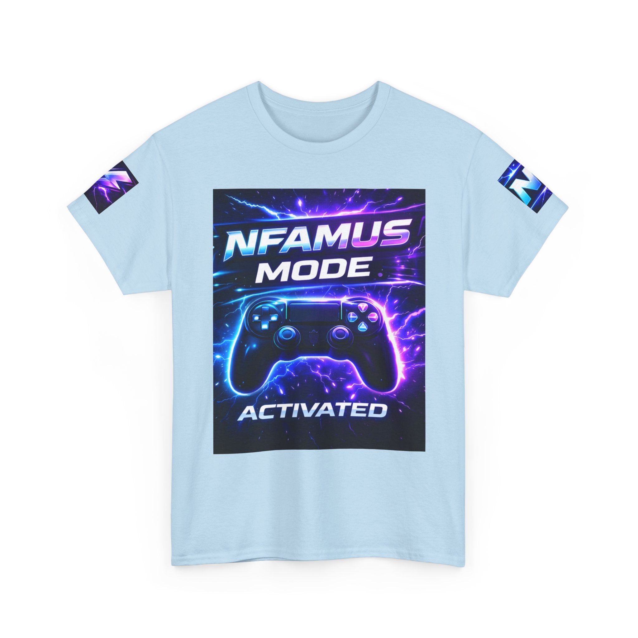 Gaming Tee — "Nfamus Mode Activated" Neon Controller Shirt