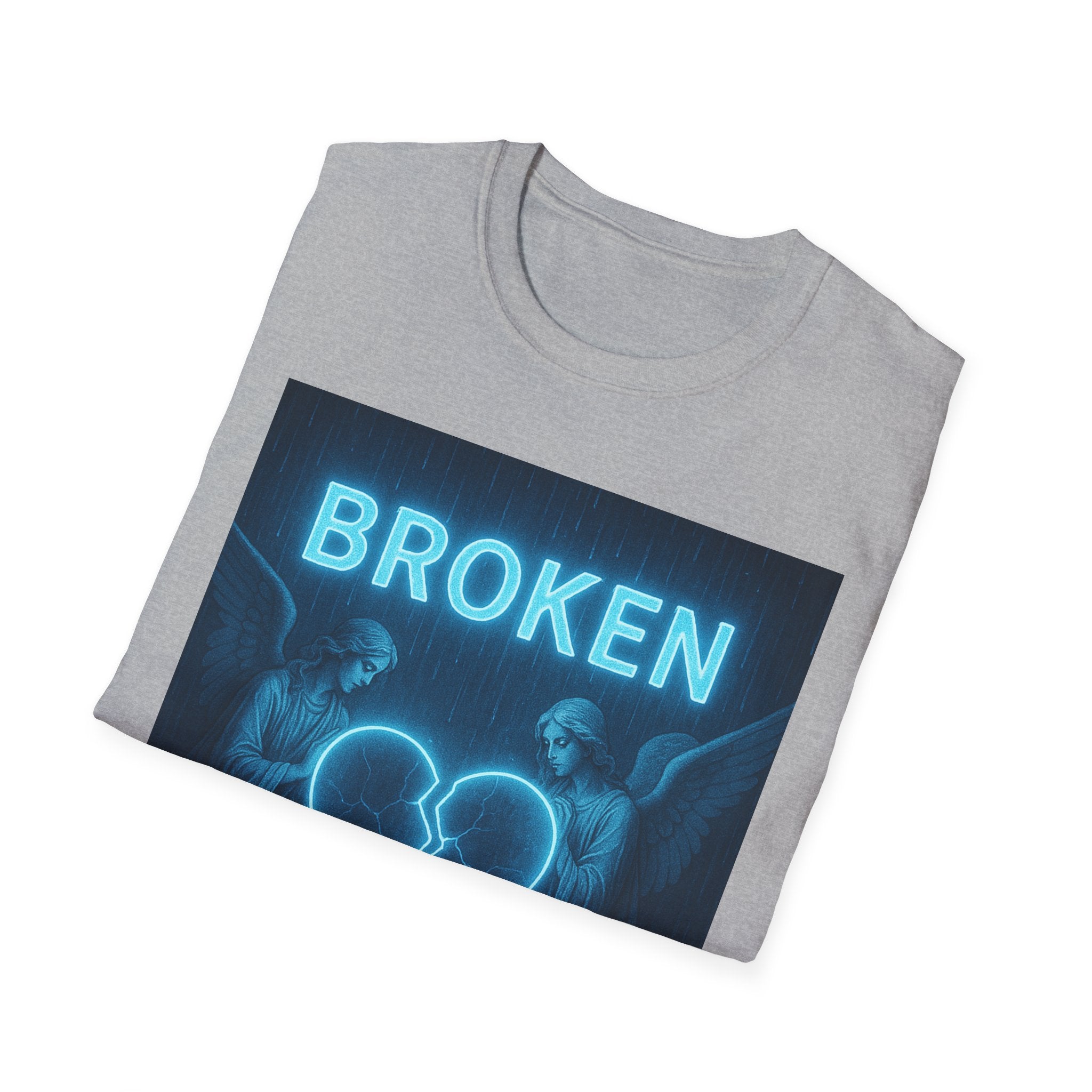 Broken Heart Music Tee — NFAMUSTY Neon Graphic T-Shirt