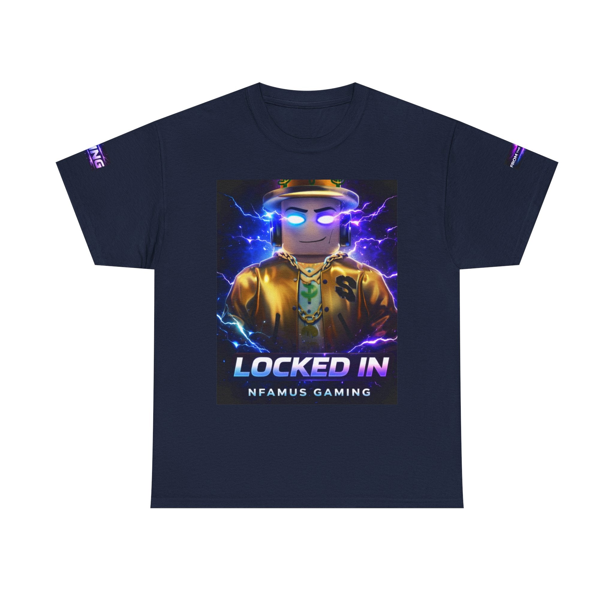 Gaming T-Shirt — "Locked In" NFAMUS Gaming Tee with Neon Game Zone Design