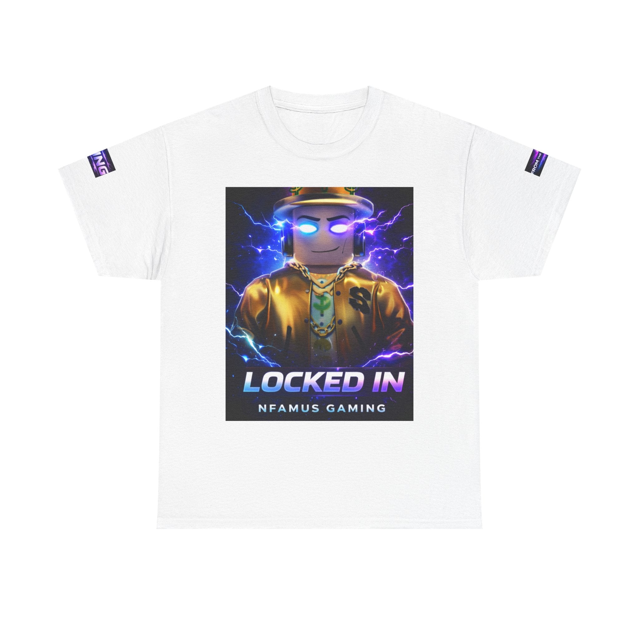Gaming T-Shirt — "Locked In" NFAMUS Gaming Tee with Neon Game Zone Design