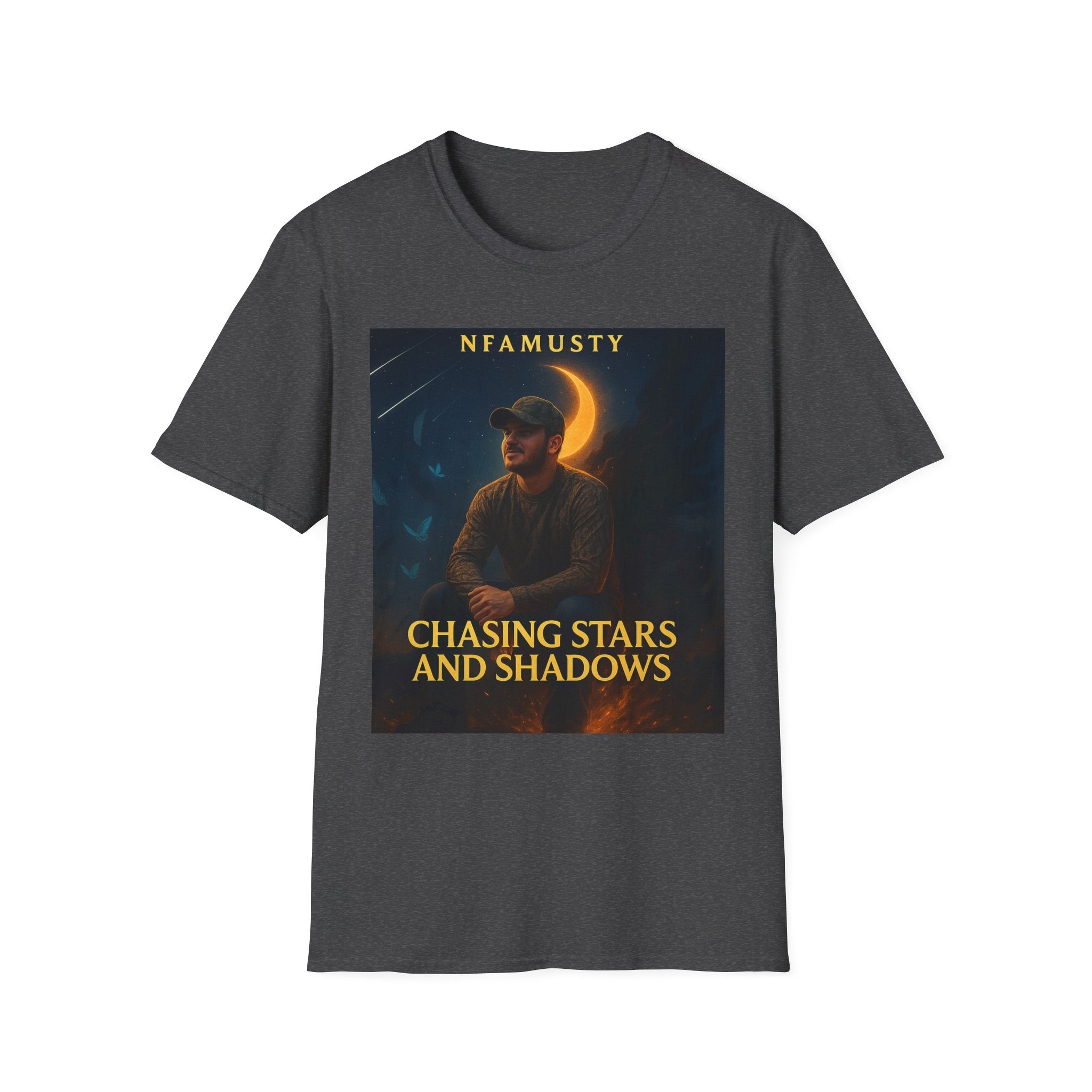 Chasing Stars and Shadows T-Shirt — Neamusty Music Cosmic Album Tee