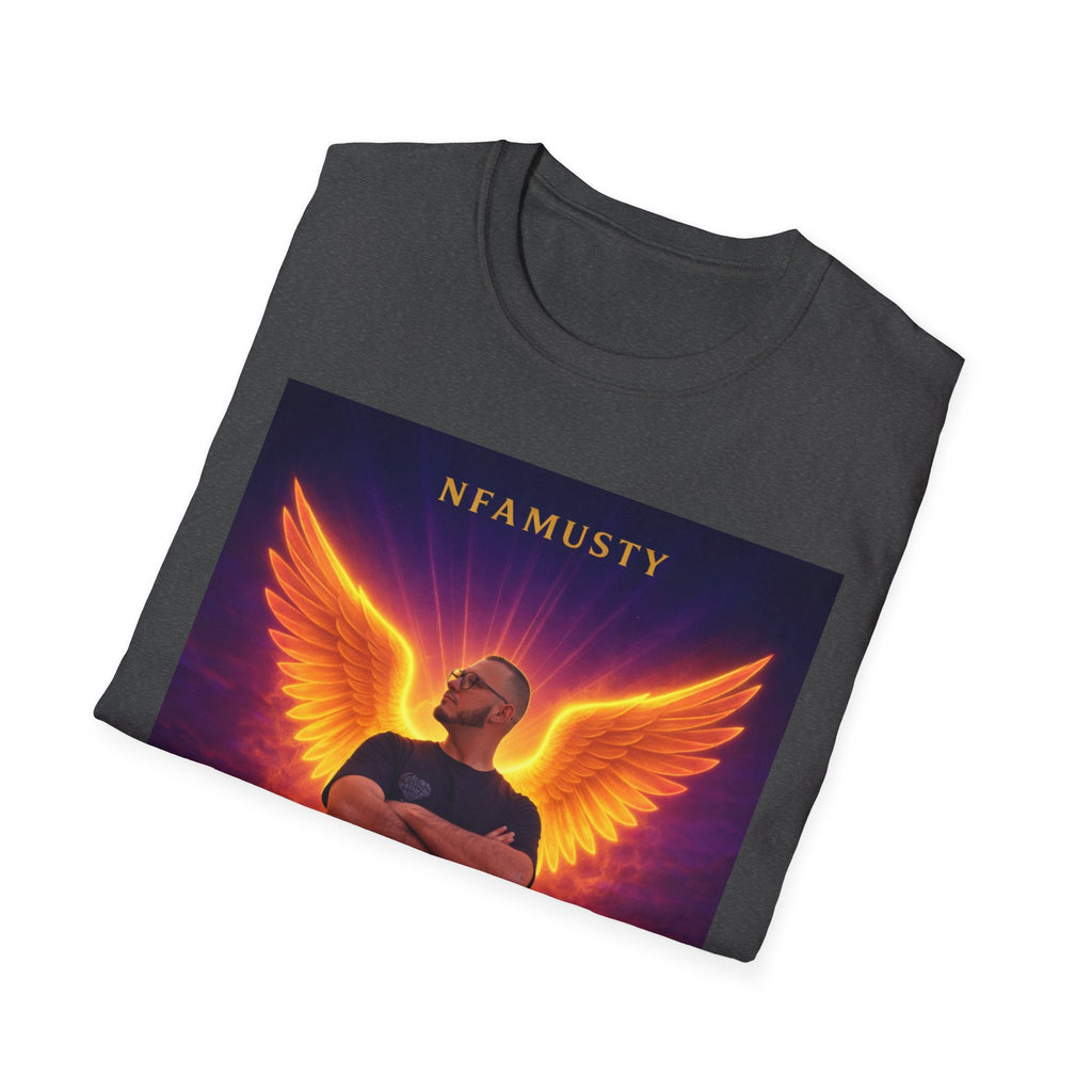 New Dawn Rising High T‑Shirt — NFAMUSTY Angel Wings Album Art Tee