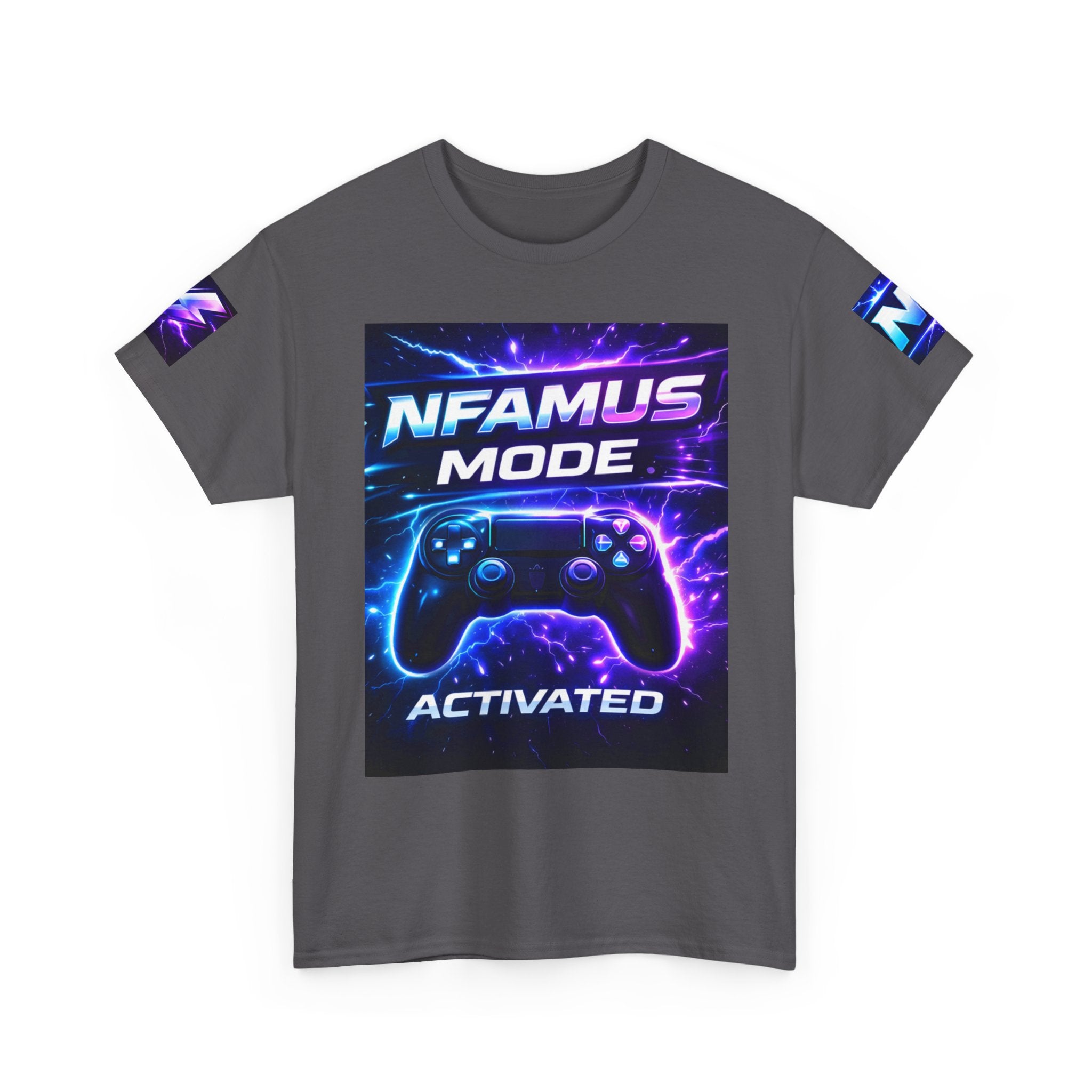 Gaming Tee — "Nfamus Mode Activated" Neon Controller Shirt