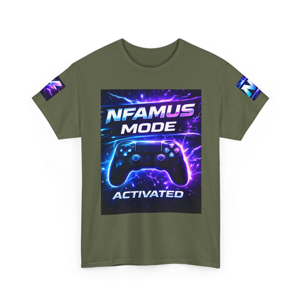 Gaming Tee — "Nfamus Mode Activated" Neon Controller Shirt