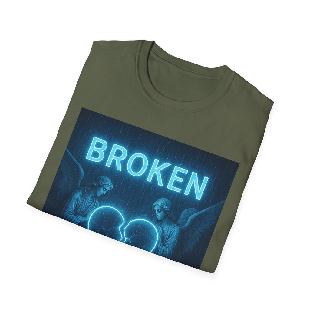 Broken Heart Music Tee — NFAMUSTY Neon Graphic T-Shirt