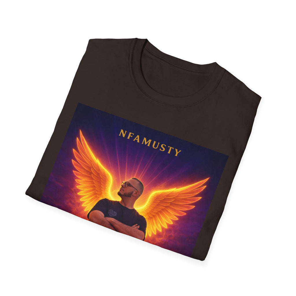 New Dawn Rising High T‑Shirt — NFAMUSTY Angel Wings Album Art Tee