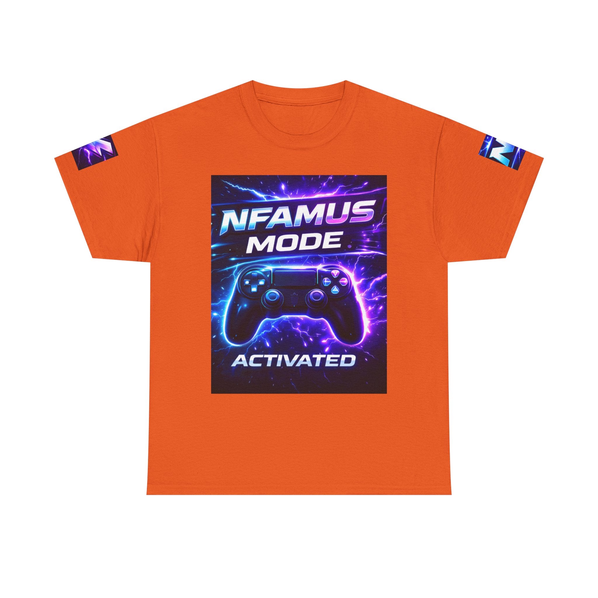 Gaming Tee — "Nfamus Mode Activated" Neon Controller Shirt