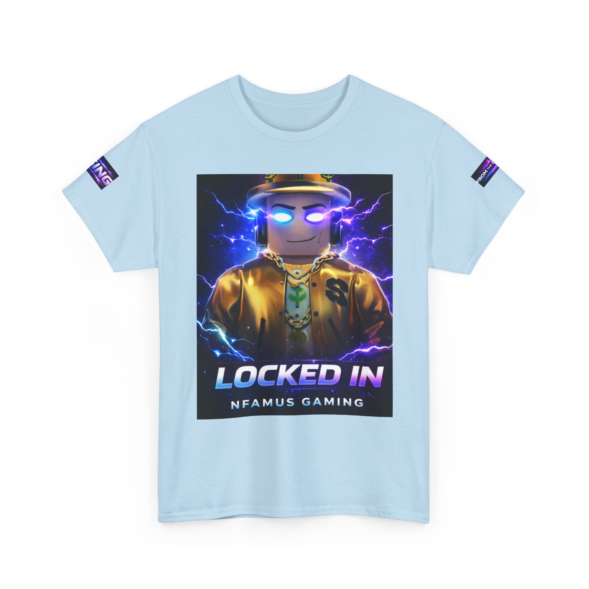 Gaming T-Shirt — "Locked In" NFAMUS Gaming Tee with Neon Game Zone Design