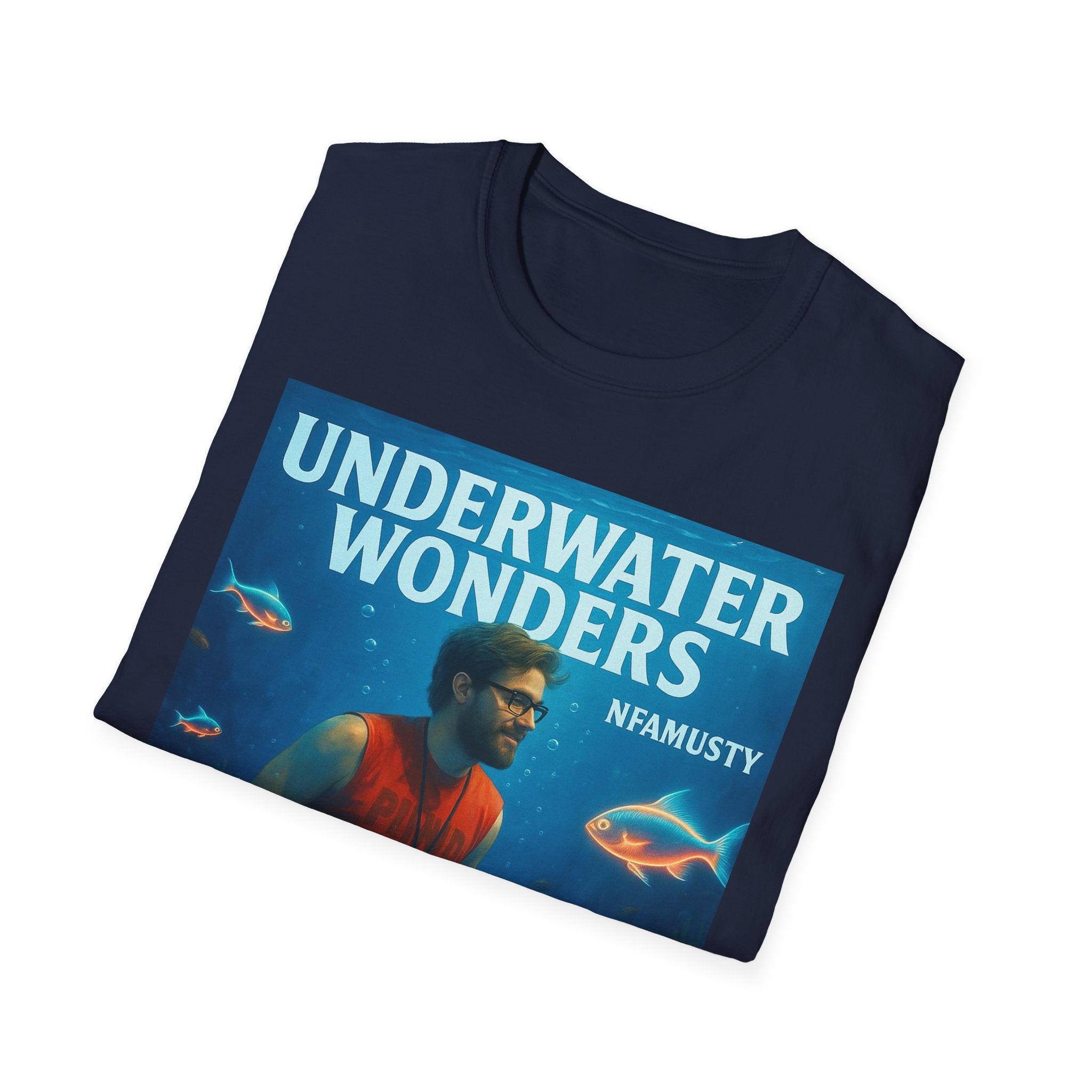 Underwater Wonders T-Shirt — 'NFAMUSTY' Retro Ocean Graphic Tee