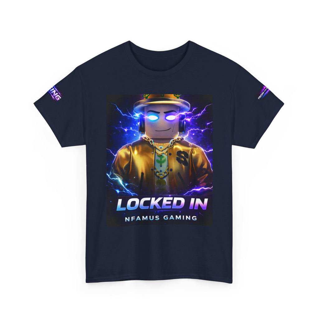 Gaming T-Shirt — "Locked In" NFAMUS Gaming Tee with Neon Game Zone Design