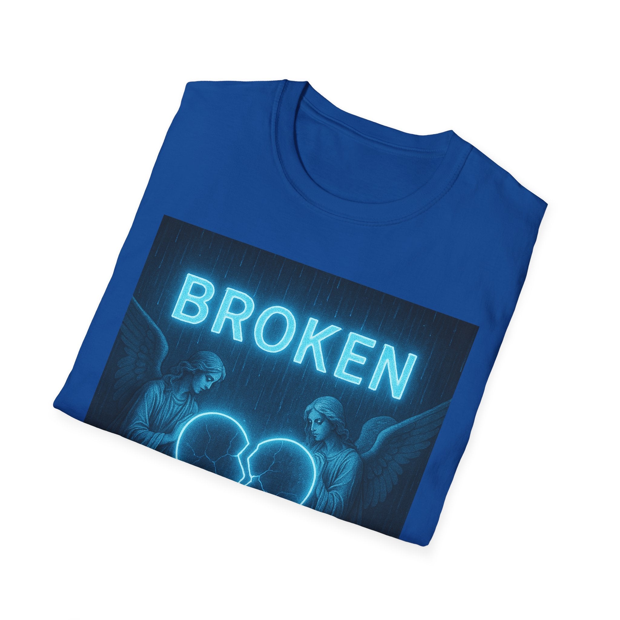 Broken Heart Music Tee — NFAMUSTY Neon Graphic T-Shirt